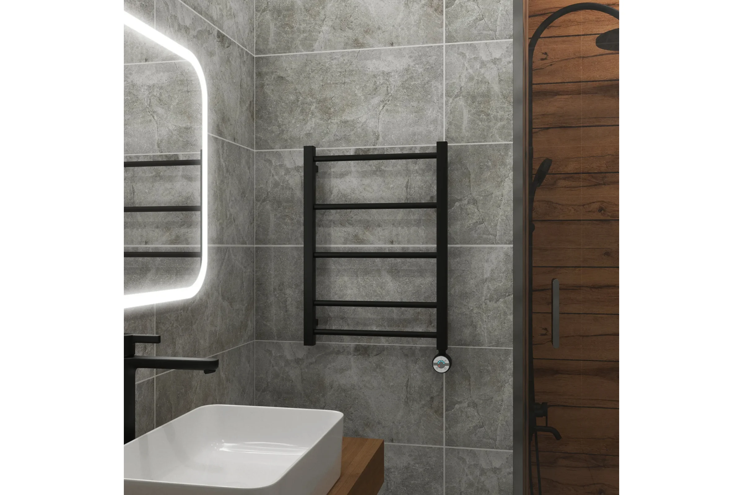 Полотенцесушитель электрический Grota Simple 430x600 черный Simple 430x600 N RAL 9005 EL