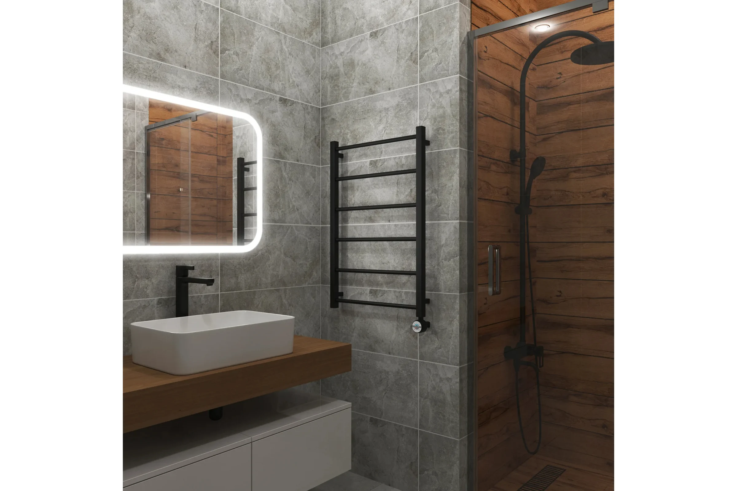Полотенцесушитель электрический Grota Simple 530x800 черный Simple 530x800 N RAL 9005 EL