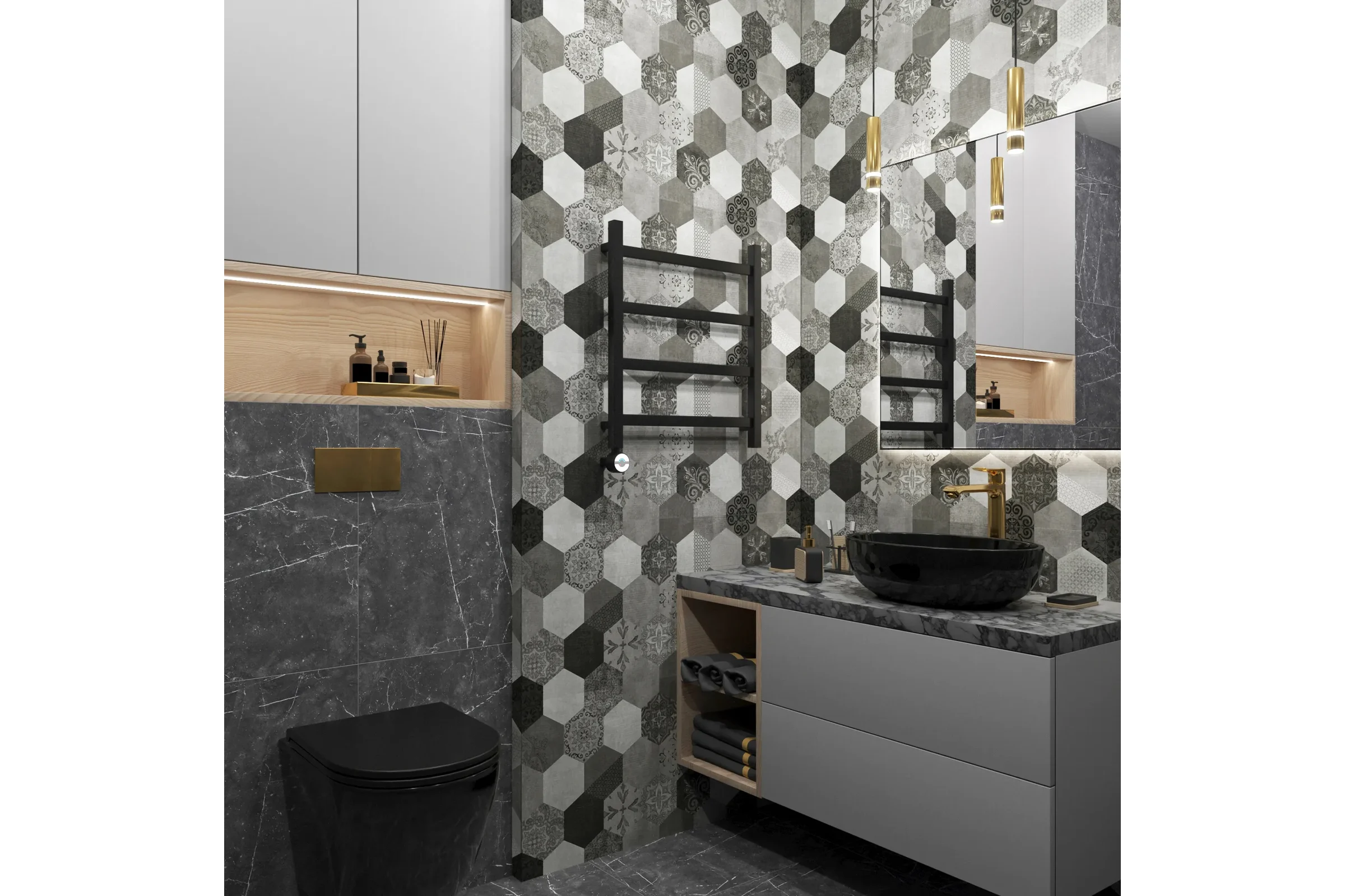Полотенцесушитель электрический Grota Soffi 530x600 черный Soffi 530x600 N  EL RAL9005