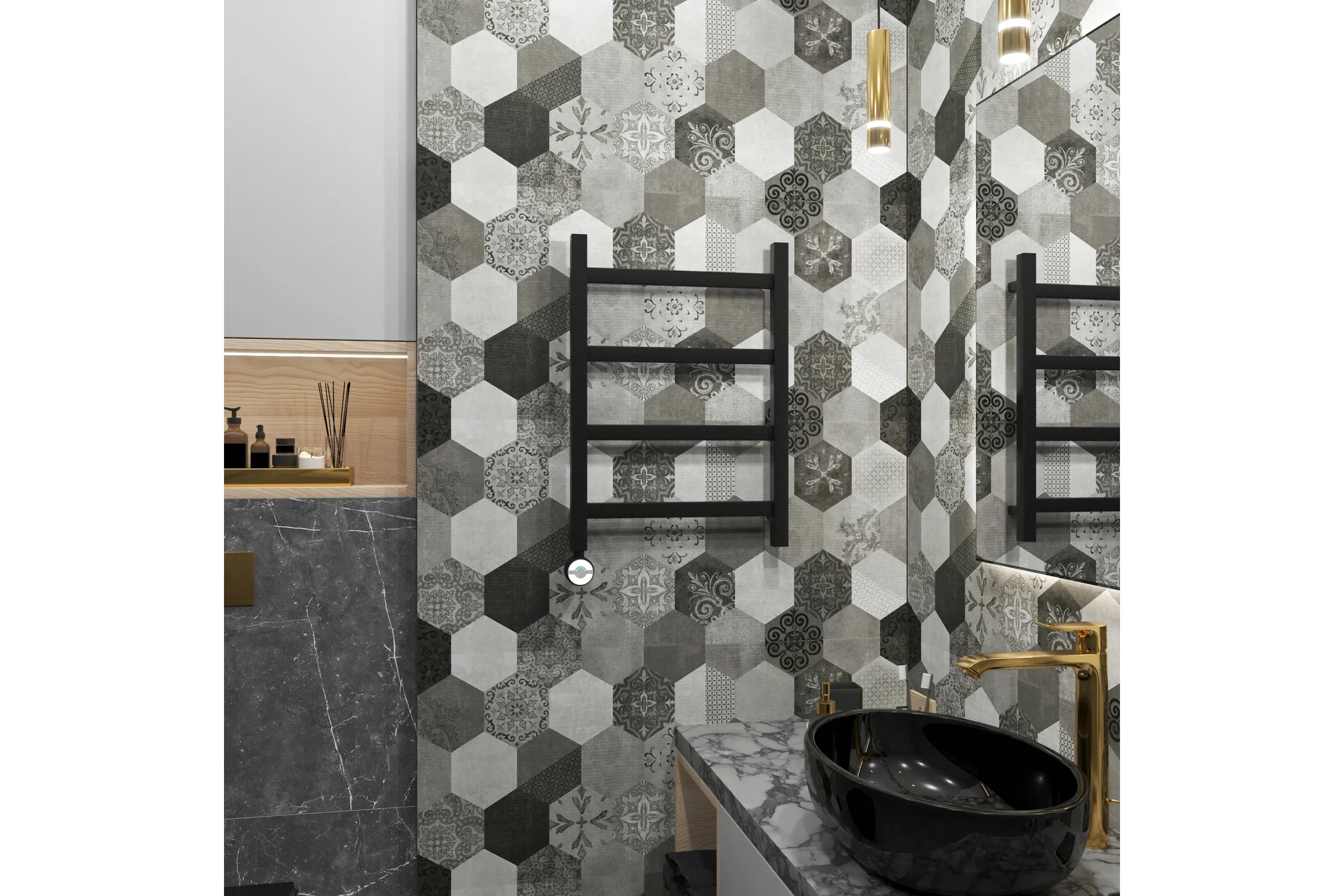 Полотенцесушитель электрический Grota Soffi 430x600 черный Soffi 430x600 N EL RAL9005