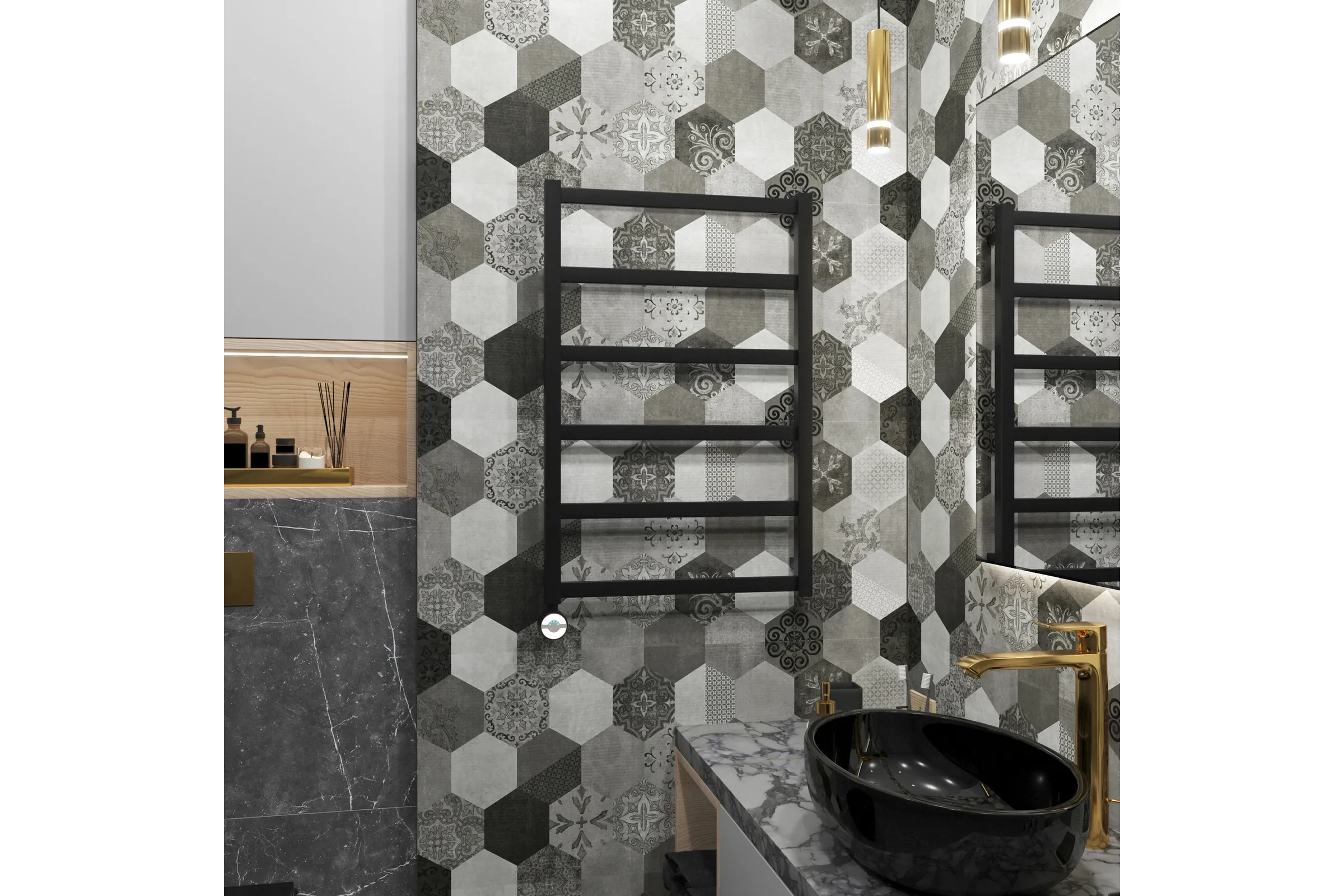 Полотенцесушитель электрический Grota Soffi 530x800 черный Soffi 530x800 N  EL RAL9005