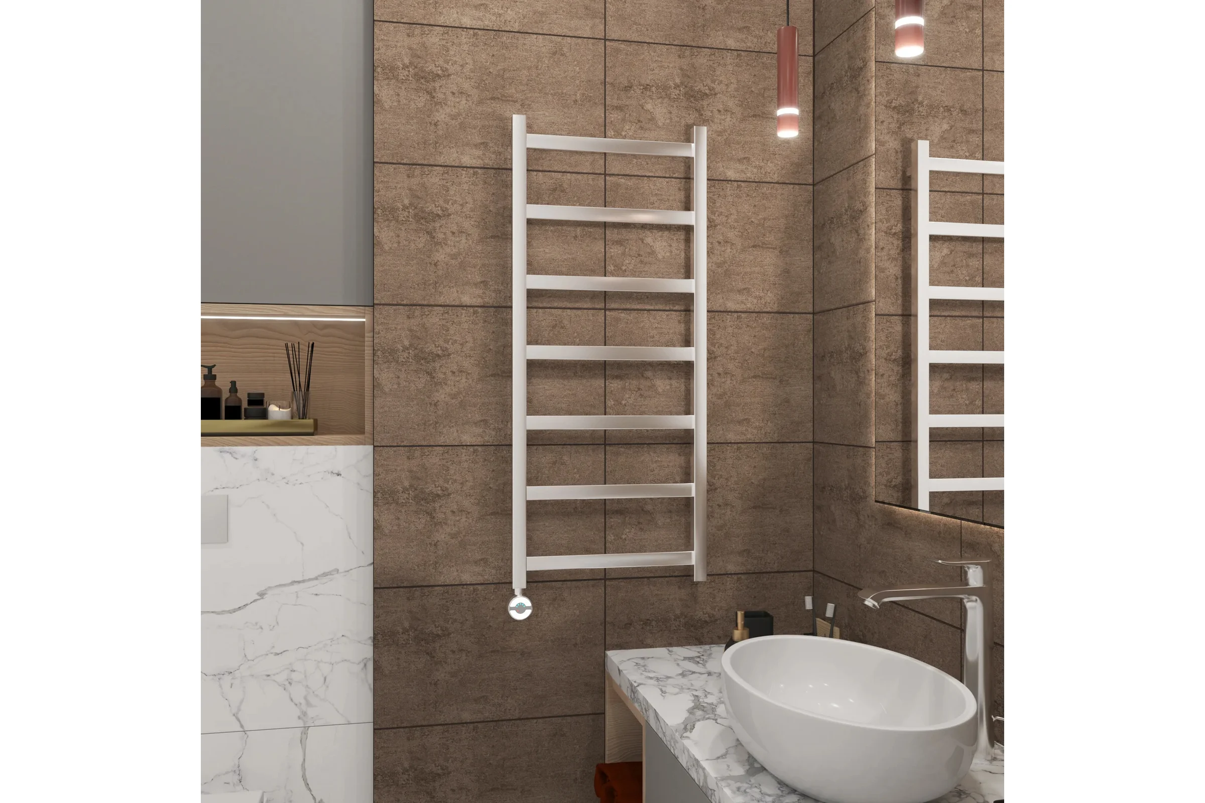 Полотенцесушитель электрический Grota Soffi 430x1000 хром глянцевый Soffi 430x1000 NP EL