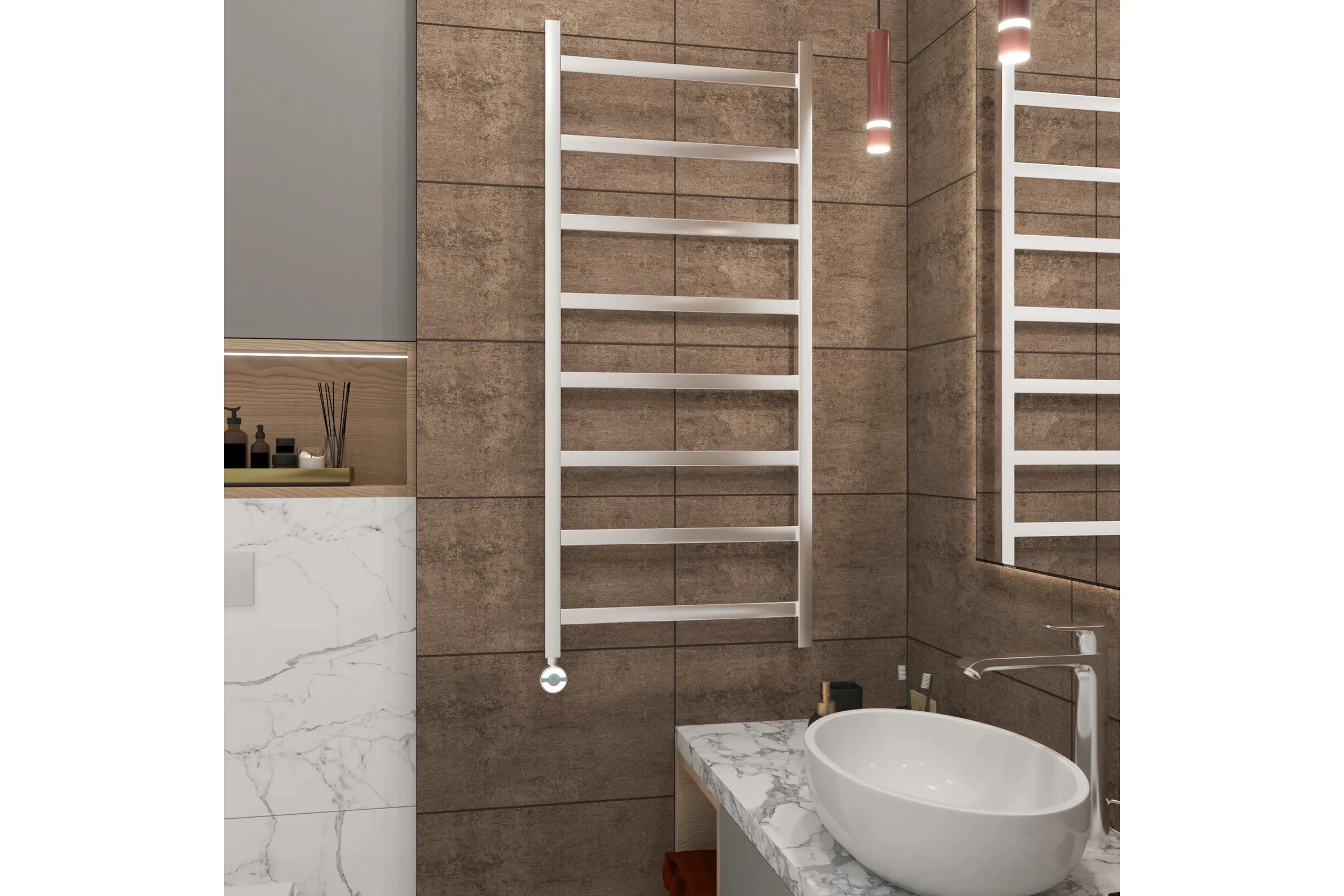 Полотенцесушитель электрический Grota Soffi 530x1200 хром глянцевый Soffi 530x1200 NP EL