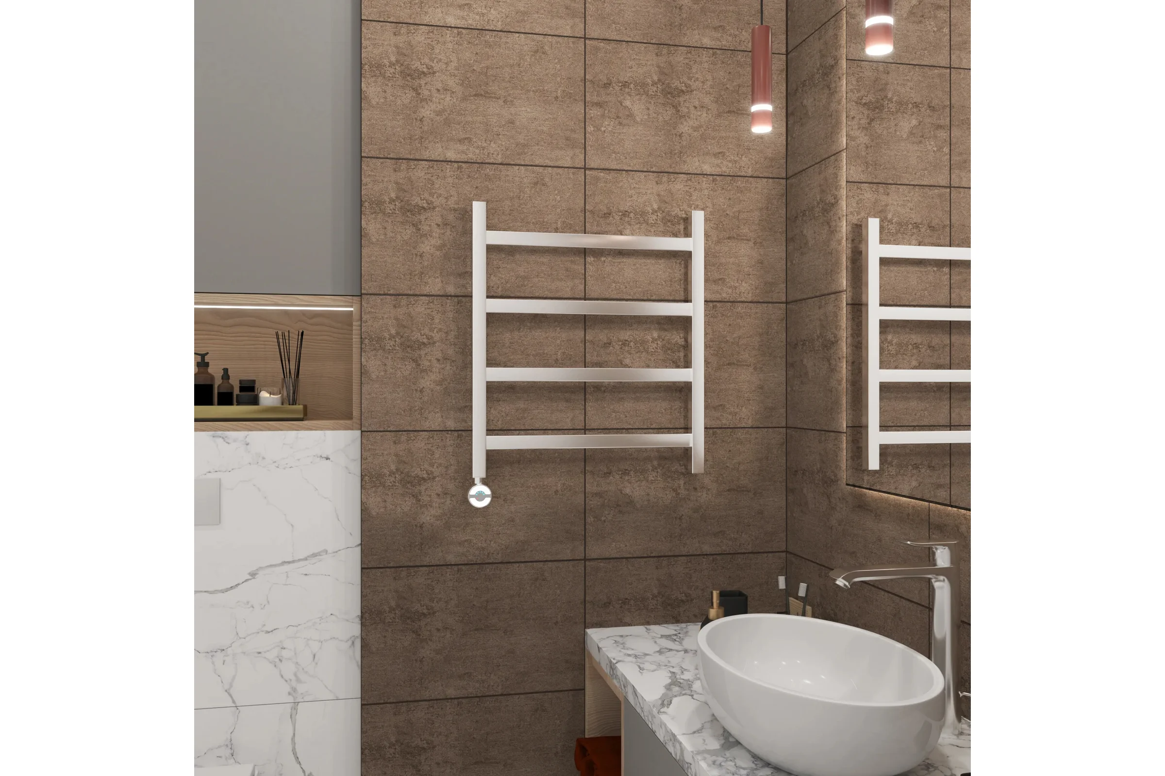 Полотенцесушитель электрический Grota Soffi 530x600 хром глянцевый Soffi 530x600 NP EL
