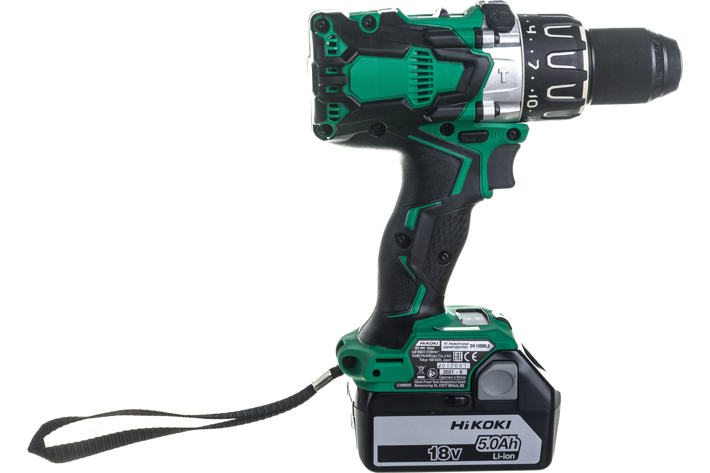 Ударный аккумуляторный шуруповерт HiKOKI DV18DBL2 BL 136 Нм, 2х5 Ач DV18DBL2RJZ