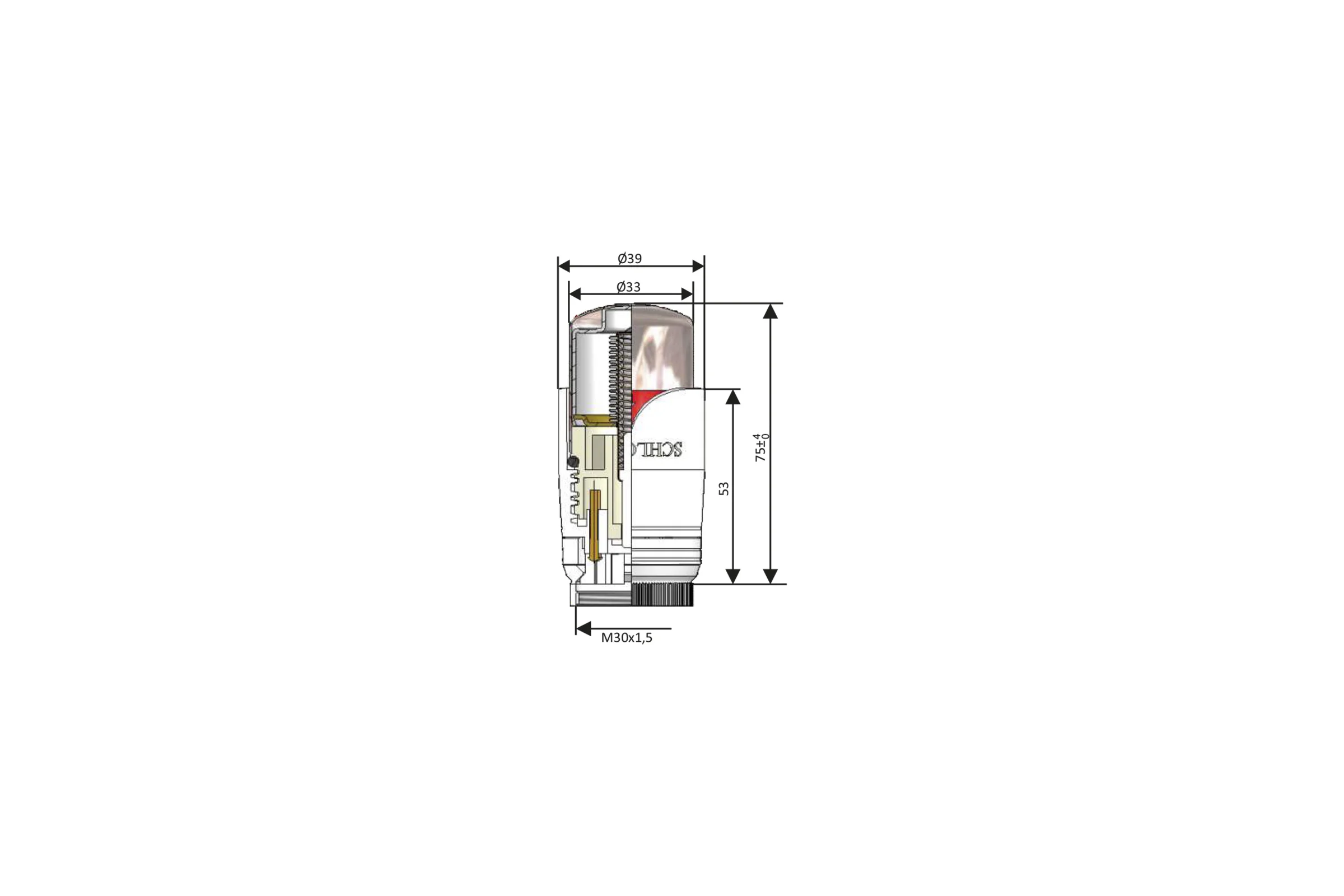 Термостатическая головка SCHLOSSER BRILLANT SH M30x1.5, хром 600200003