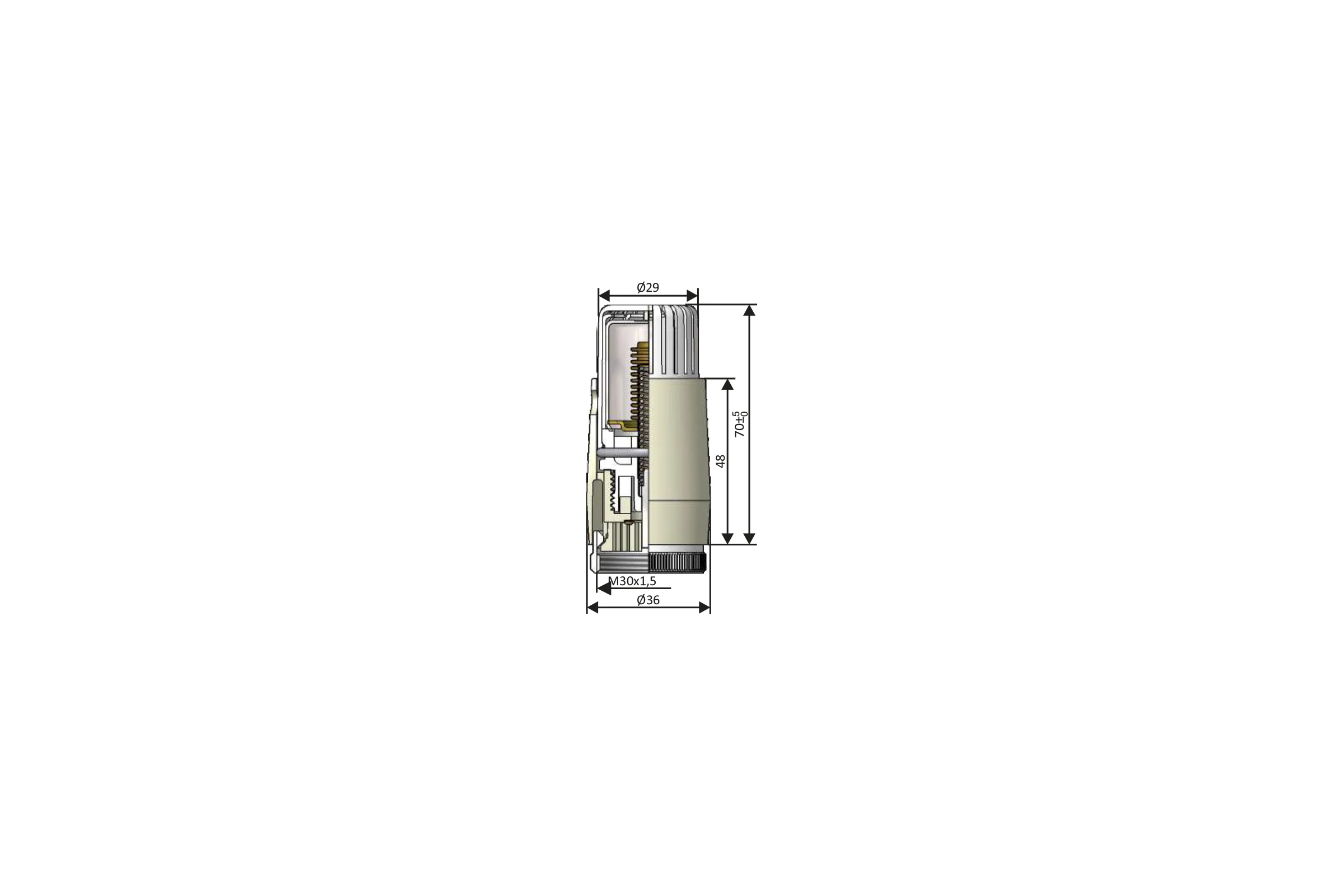 Термостатическая головка SCHLOSSER MINI Diamant M30x1.5, белый 601100033