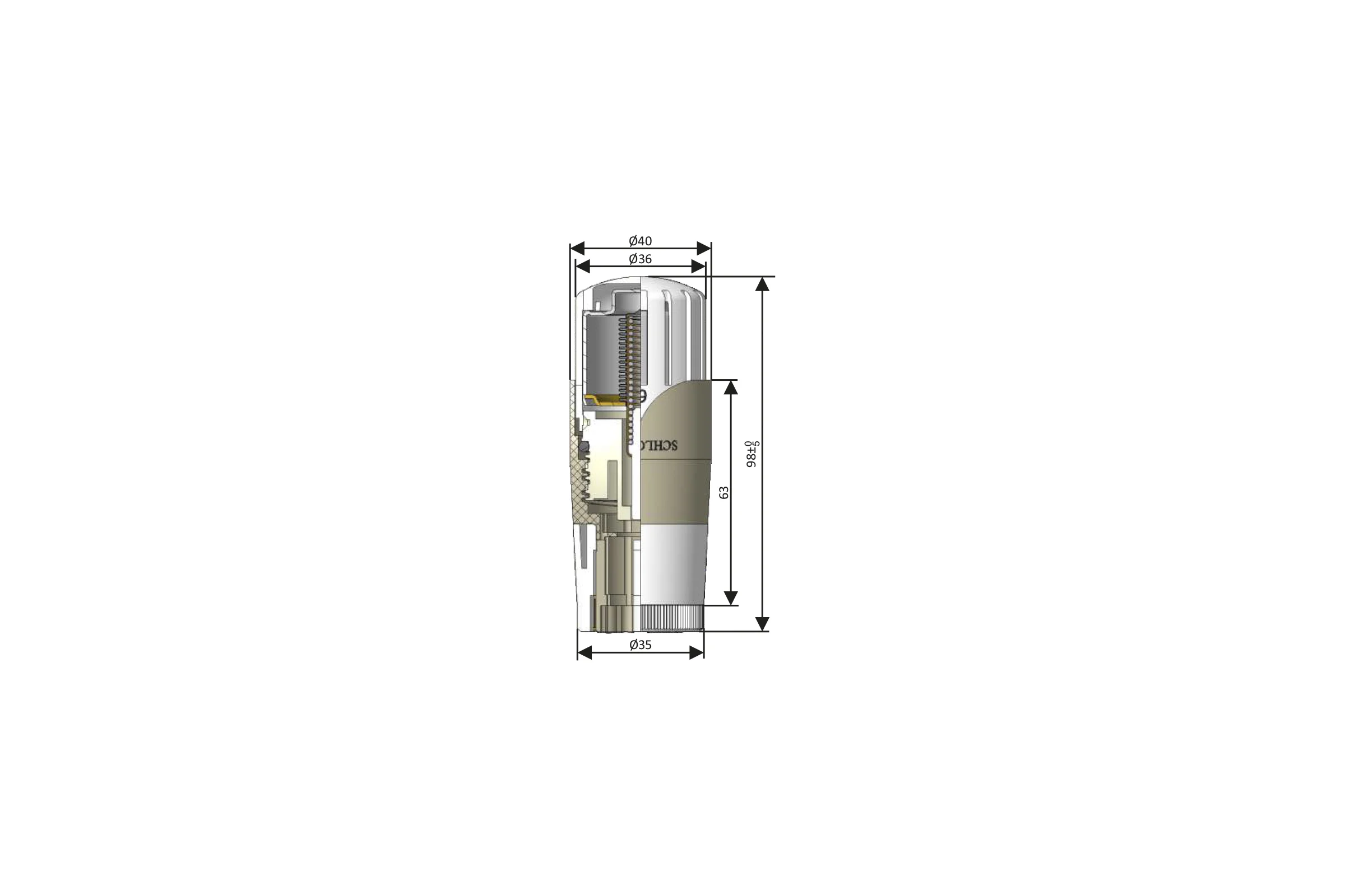 Термостатическая головка SCHLOSSER Dz Diamant 600100004
