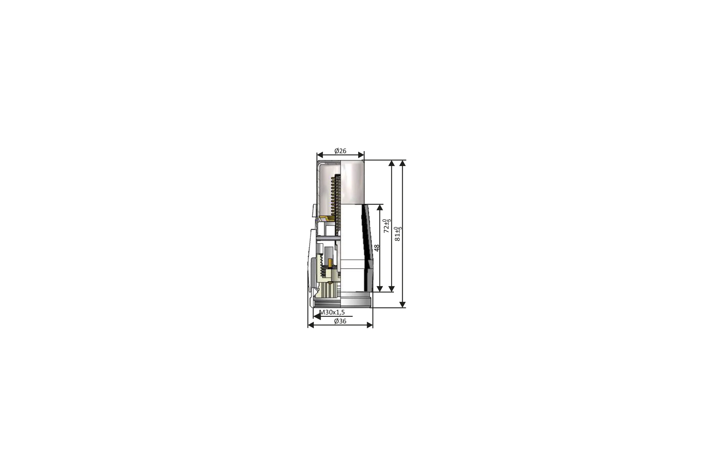 Термостатическая головка SCHLOSSER MINI M30x1.5, Technoline 601100026
