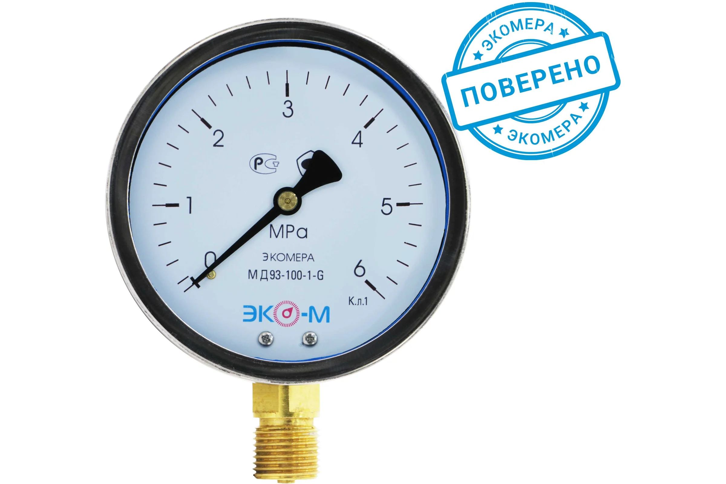 Манометр ЭКО-М Экомера гидрозаполненный МД93-100-G-6МПа