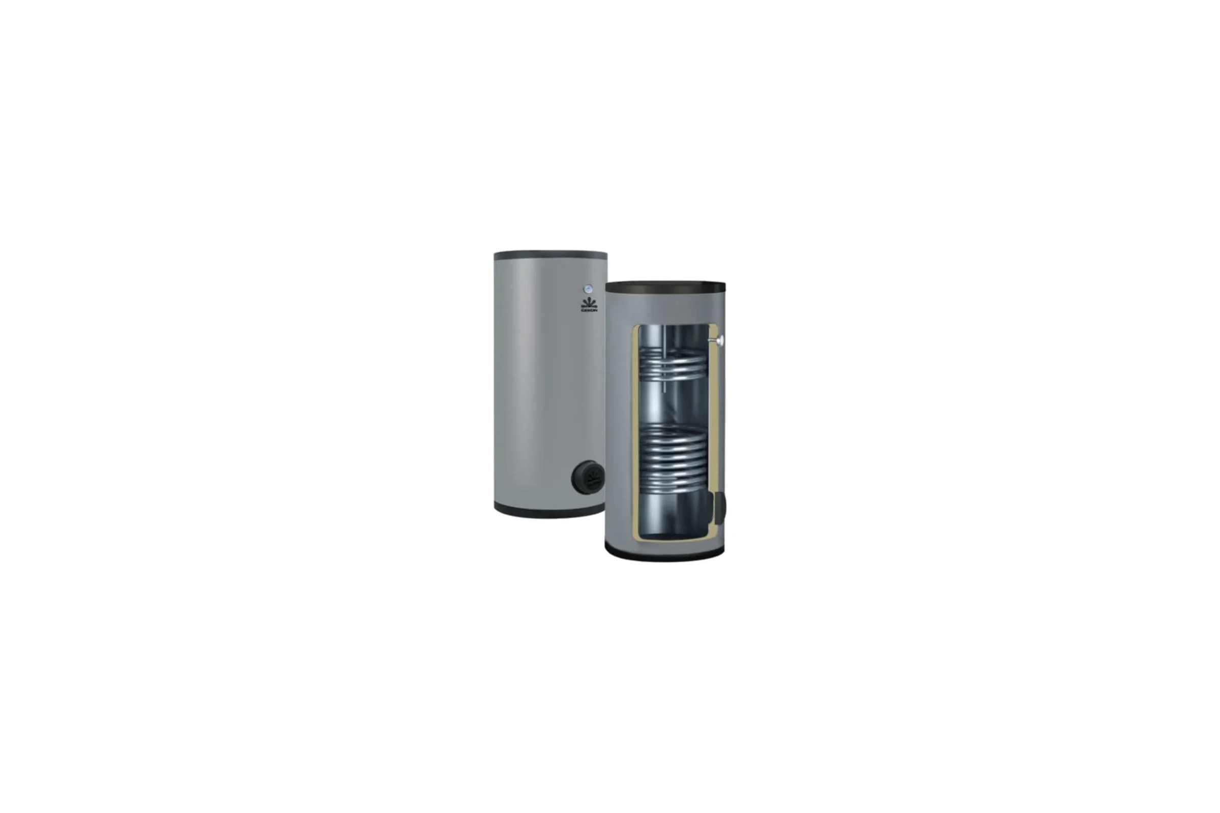 Напольный бойлер GEKON B02 400 л, с 2-я ТО, 51/23 кВт, INOX, GK4002