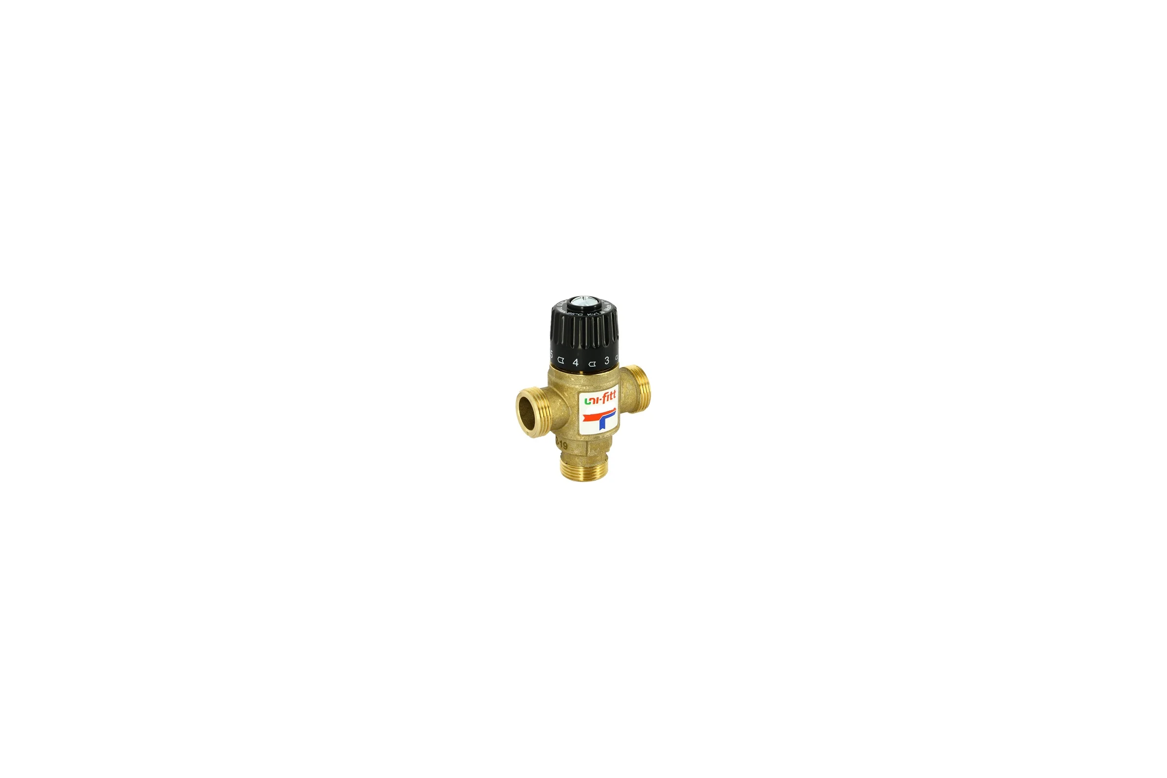 Термосмесительный клапан Uni-Fitt Н 1" 20-43 С, Kvs 2.5 смешение боковое 351G0540