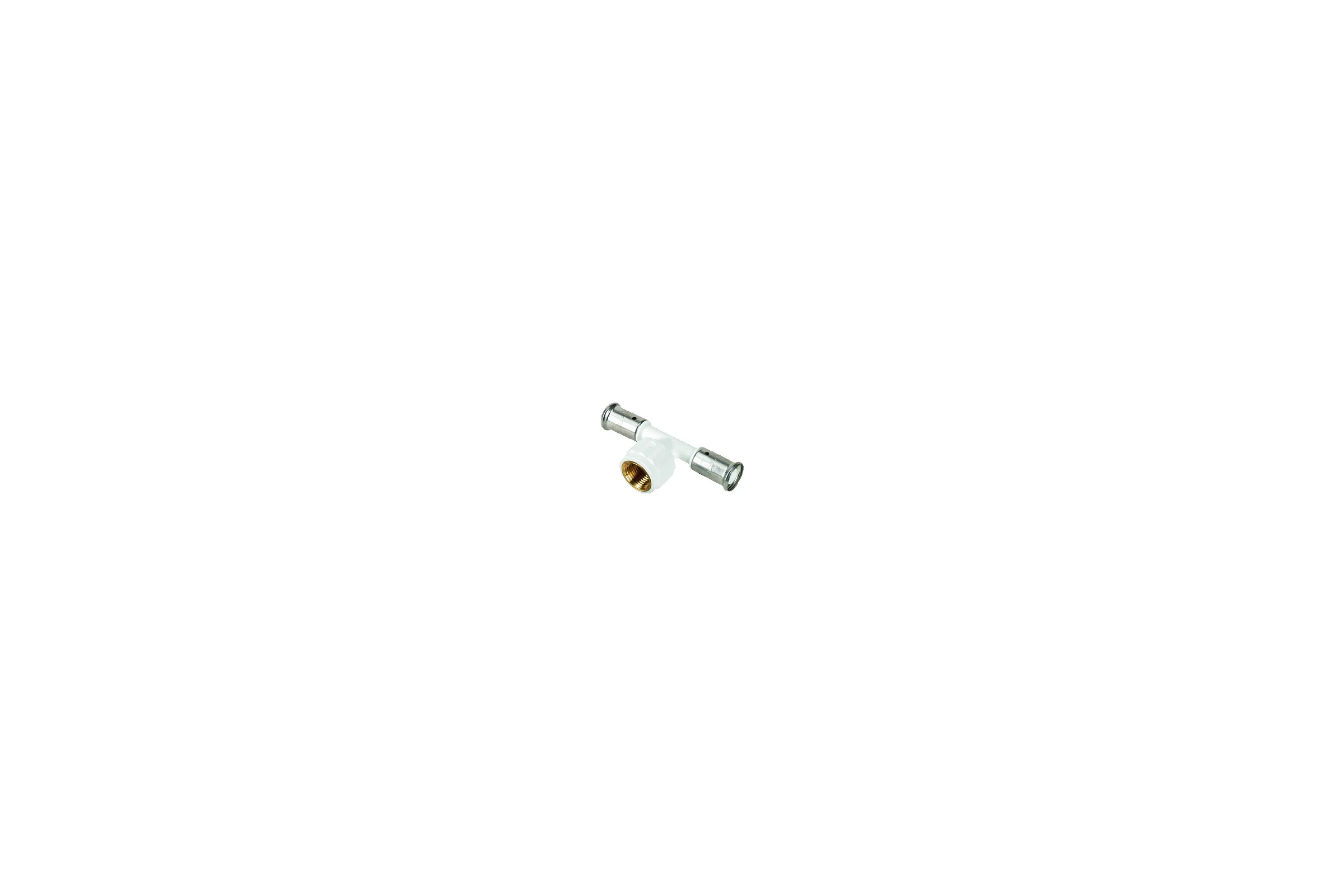 Тройник HENCO ВР, ПВДФ пресс, белый, 32x1"x32 13PKW-320632