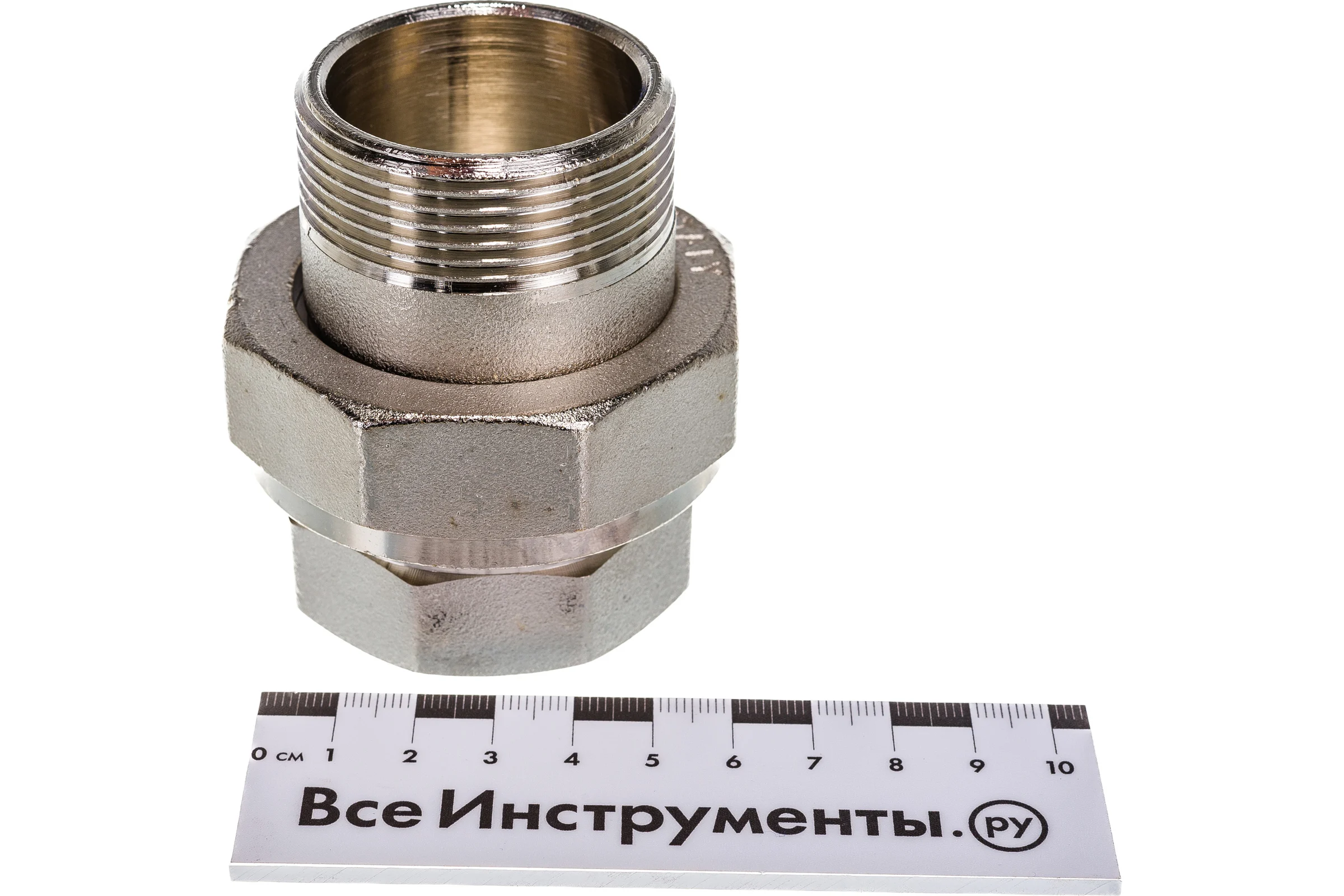 Разъёмное соединение Uni-Fitt НВ 1 1/2", прямое, с плоской прокладкой, никелированное 656N6000