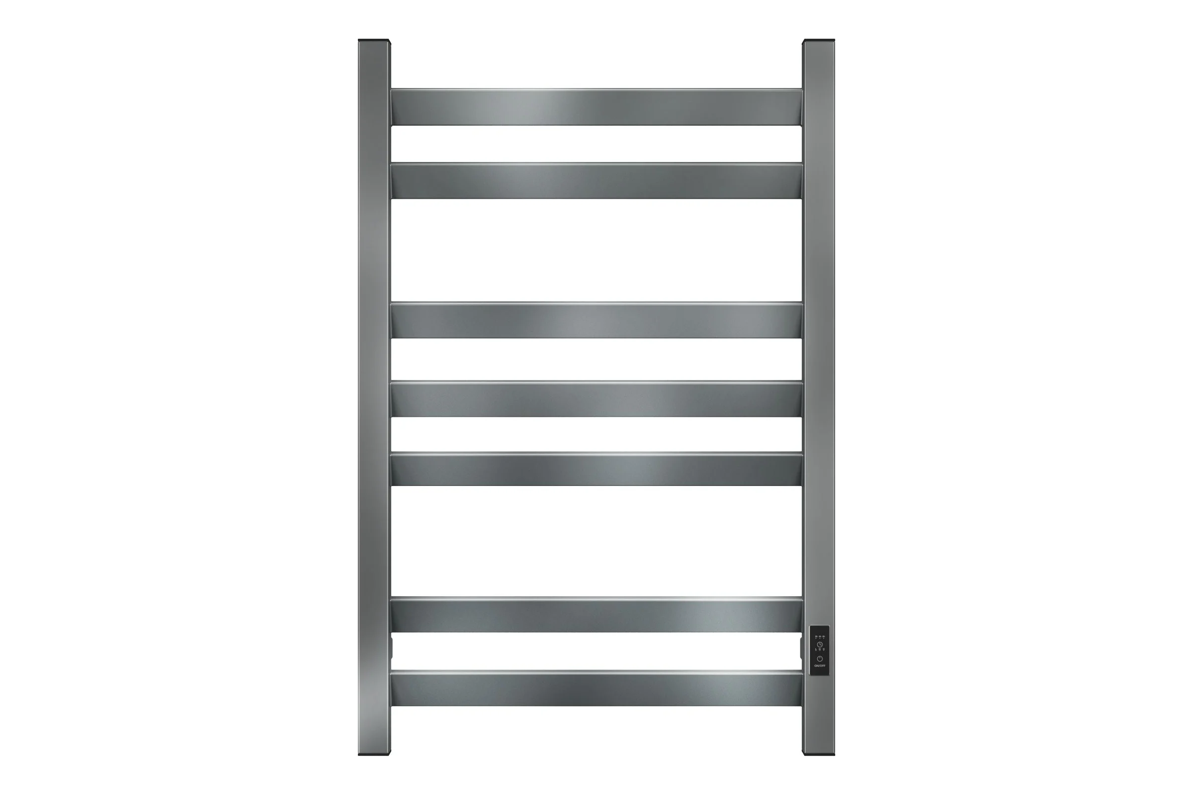Полотенцесушитель электрический профильный Bauedge BAU Hotel Veer Gun Grey 50x80, 7 планок, универсальный, темно-серый металлик DB-0121