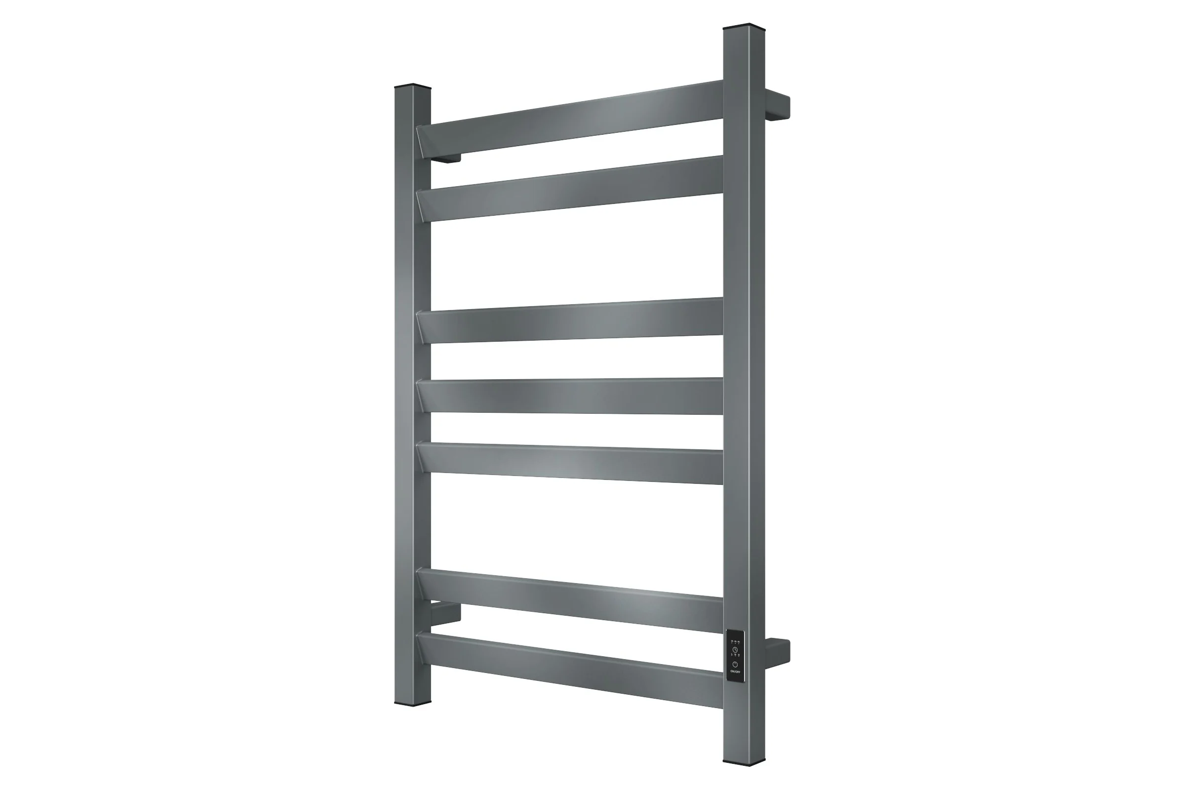 Полотенцесушитель электрический профильный Bauedge BAU Hotel Veer Gun Grey 50x80, 7 планок, универсальный, темно-серый металлик DB-0121