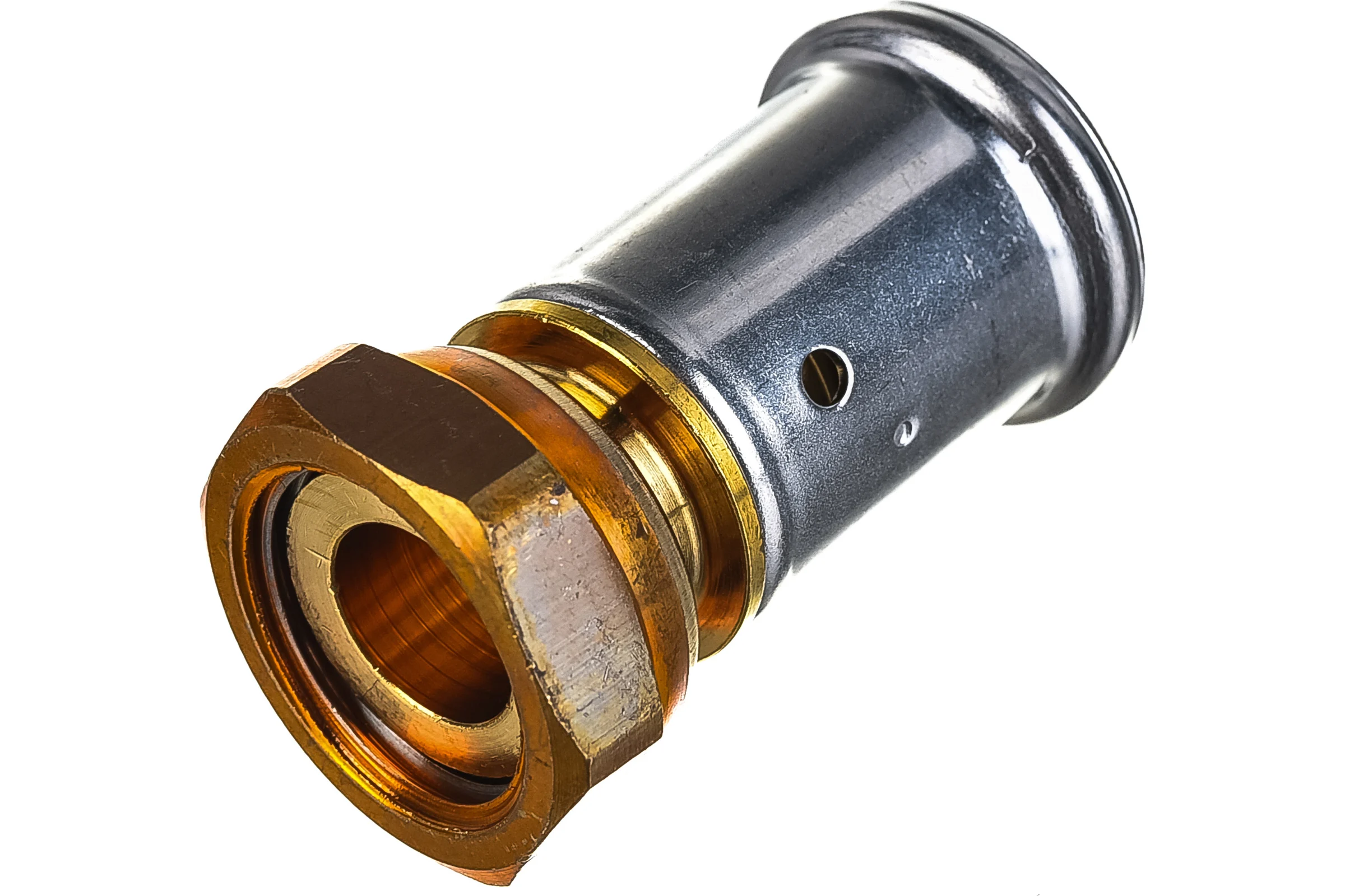 Муфта HENCO накидная гайка, плоское уплотнение, латунь пресс, 20x1/2" 26P-20Z04