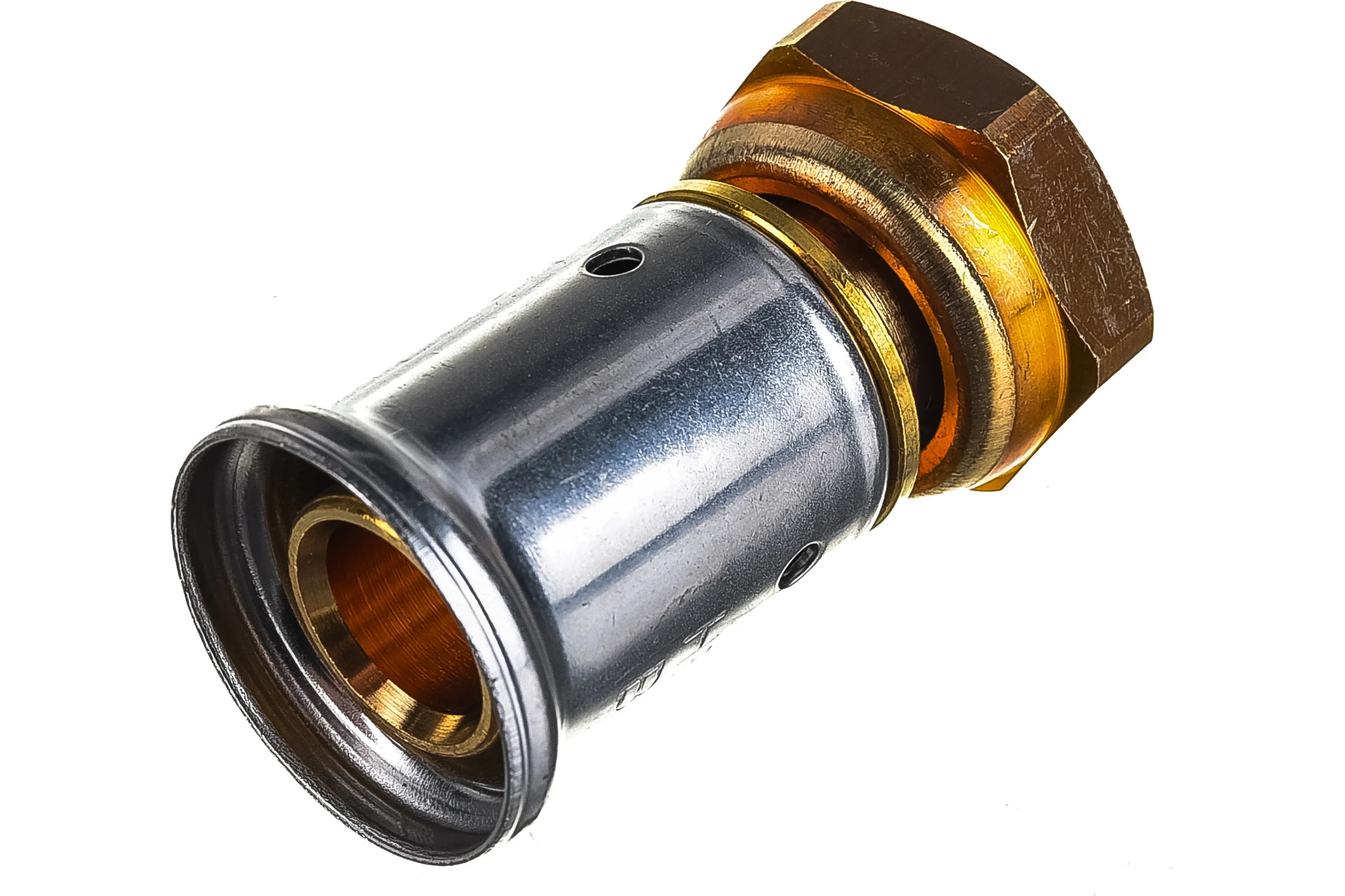 Муфта HENCO накидная гайка, плоское уплотнение, латунь пресс, 20x1/2" 26P-20Z04