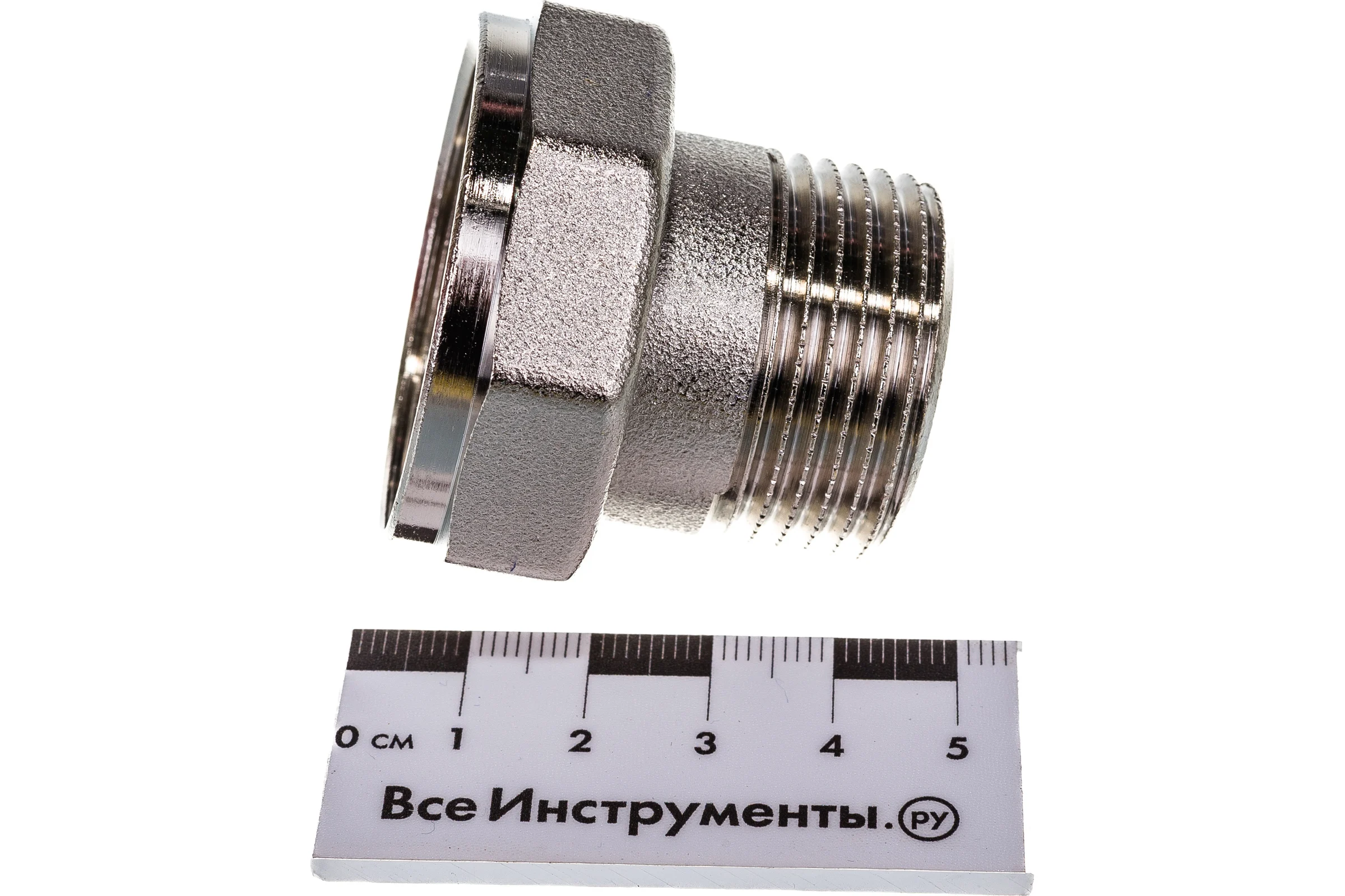 Соединение с накидной гайкой Uni-Fitt НВ 1"x1 1/4", с плоской прокладкой, никелированное 624N4500