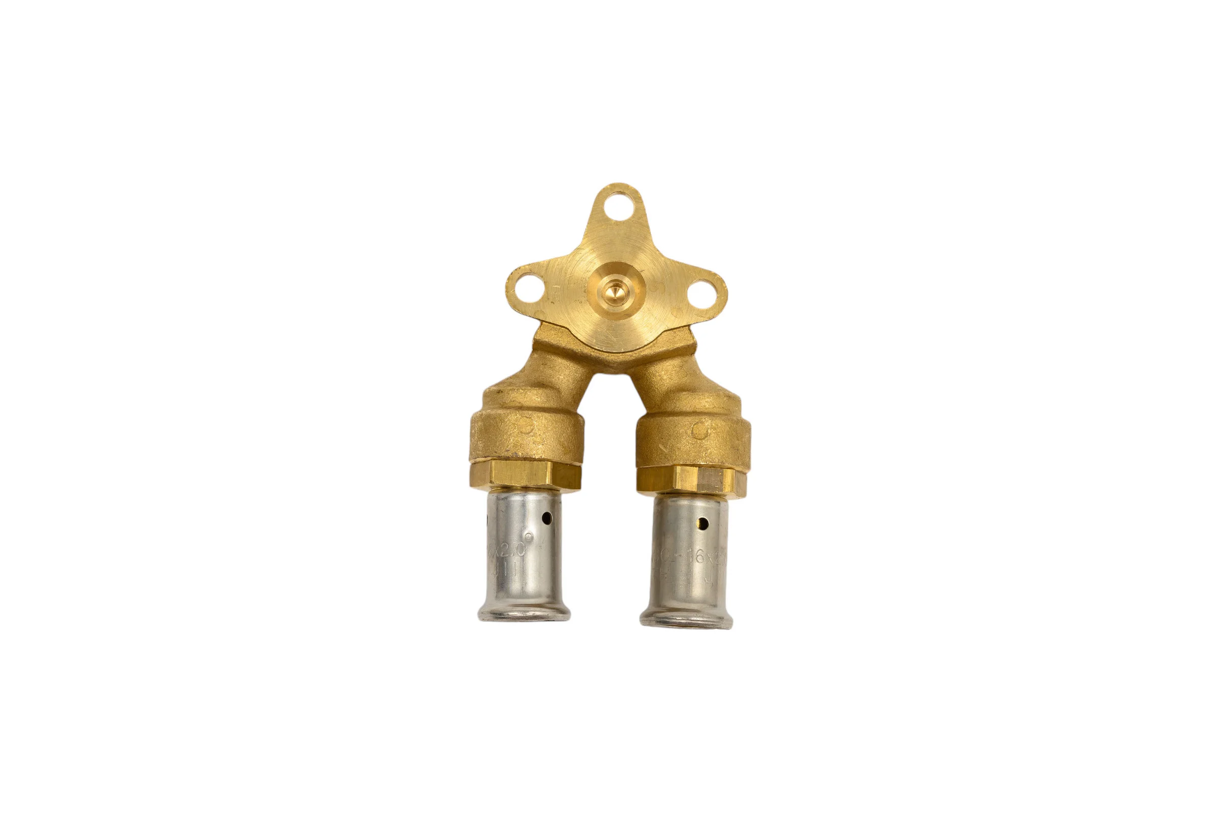 Водорозетка HENCO проходная, укороченная, ВР, латунь пресс, 16x1/2"x16, 40 мм 3P-160416VK