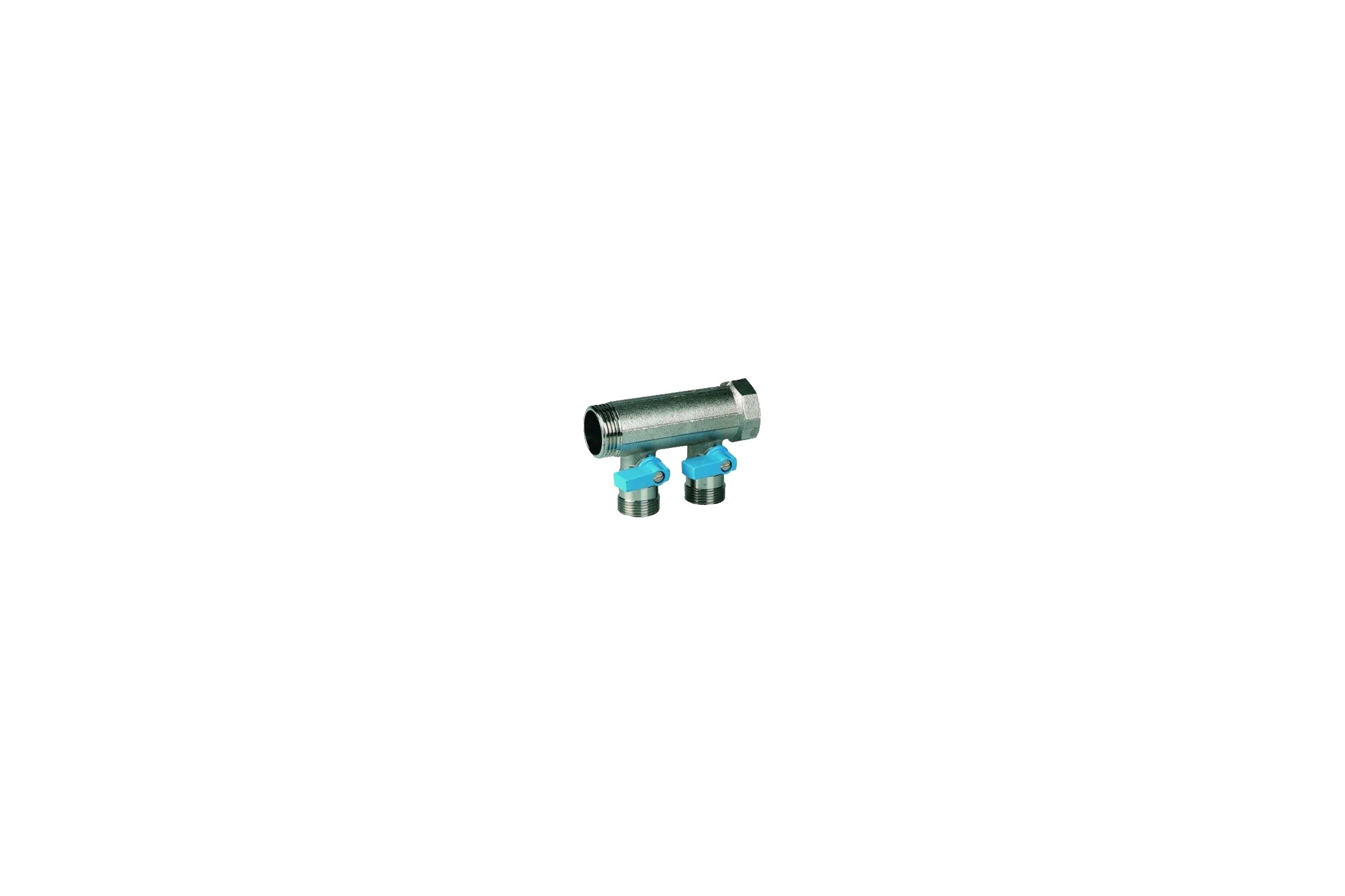 Коллектор с синими шаровыми кранами HENCO 3/4"НР под евроконус, 3/4"-2xEK14,16,18,20 VB050502-BLAUW