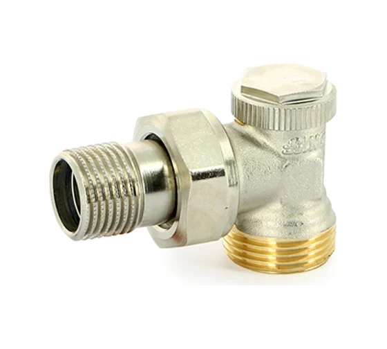 Обратный вентиль Uni-Fitt угловой, НН 1/2" х 3/4"EK, никелированный, с разъёмным соединением THERMO 179N2300