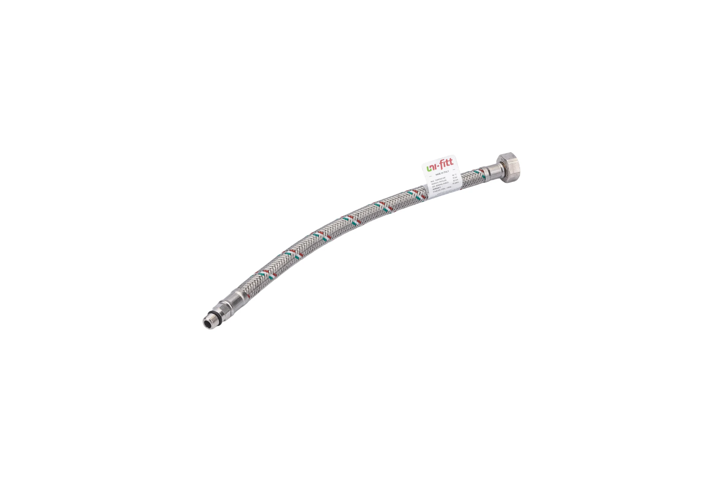 Подводка гибкая для смесителя (М10х1-1/2"; 30 см; DN 8; оплётка из нерж. стали) Uni-Fitt 502S2803