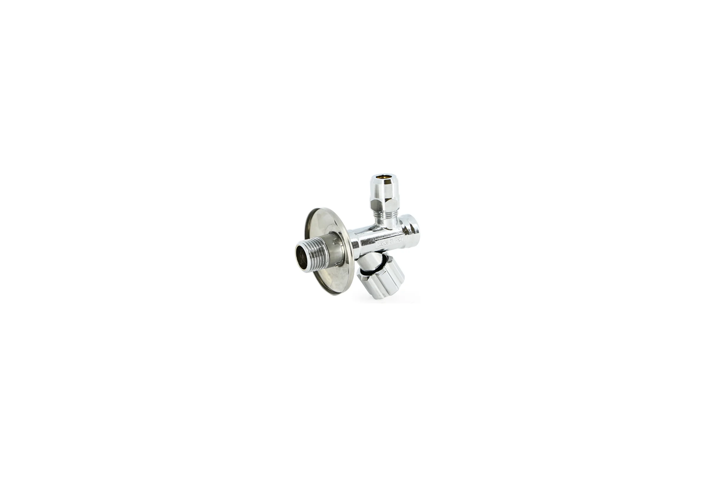 Вентиль Uni-Fitt  Н-обжим 1/2" х 10 мм 3/8", для подключения бачков/смесителей, хром, рукоятка металл 186M2500