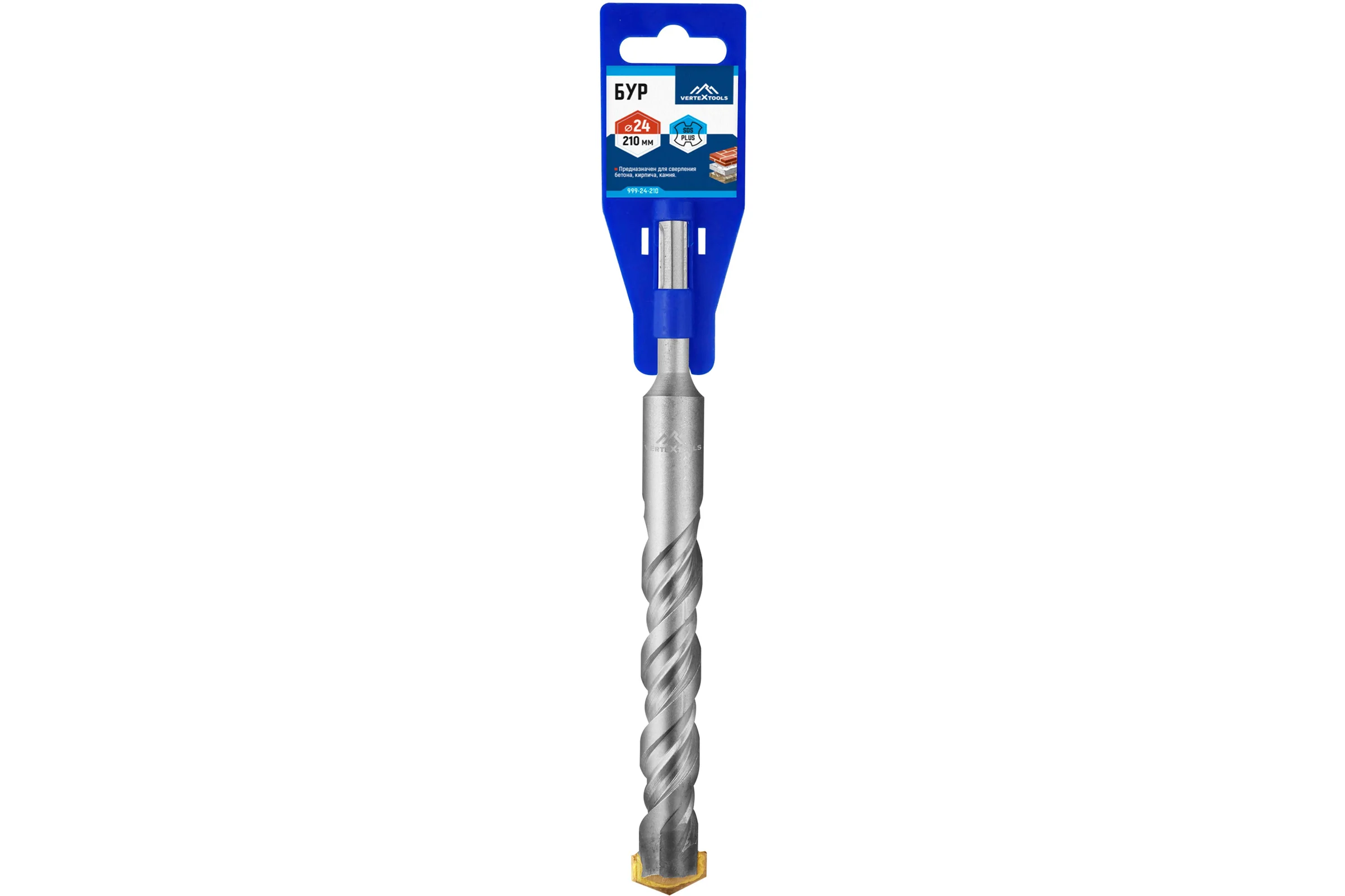 Бур SDS-plus (24х210 мм) Vertextools 999-24-210