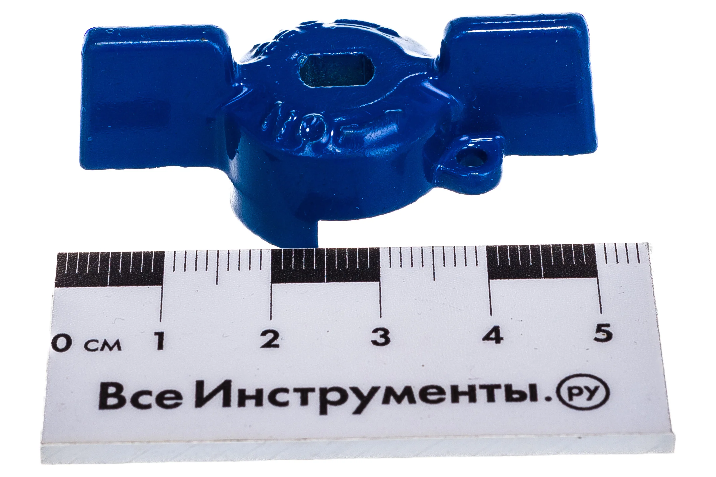 Ручка бабочка для крана Uni-Fitt  размером 1/2", синего цвета 129T2100