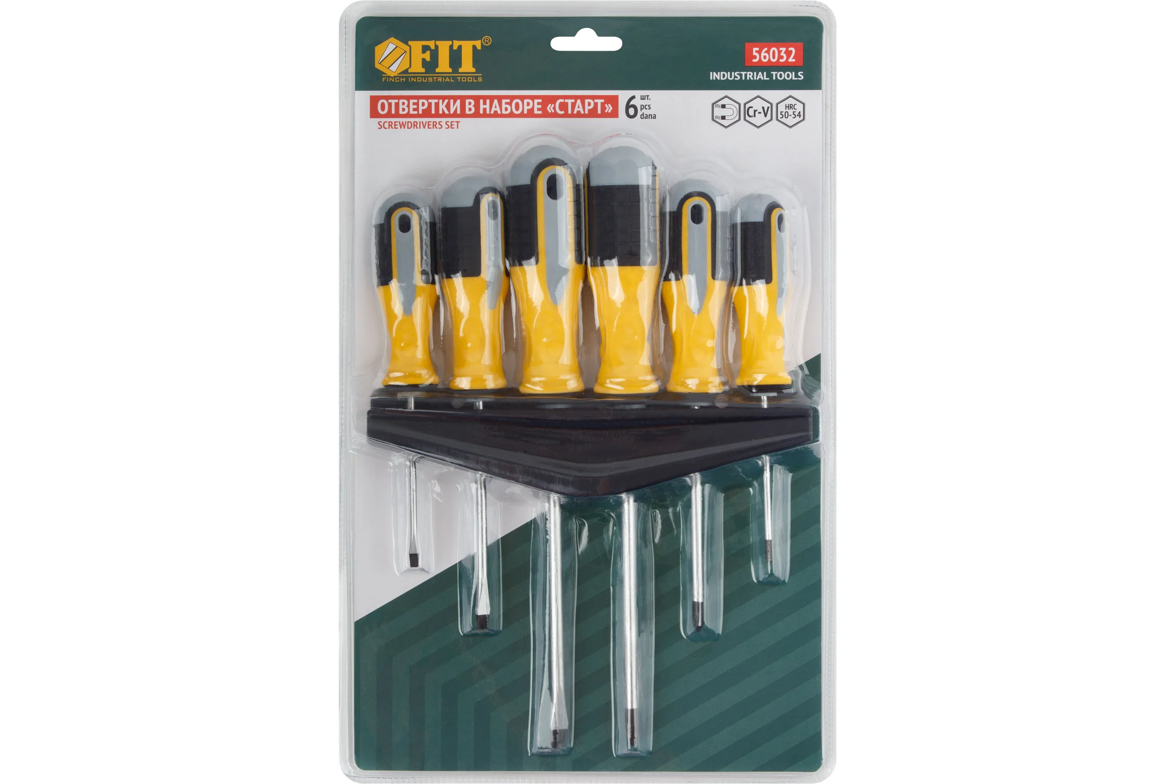 Отвертки FIT Старт, CrV сталь, набор 6 шт 56032
