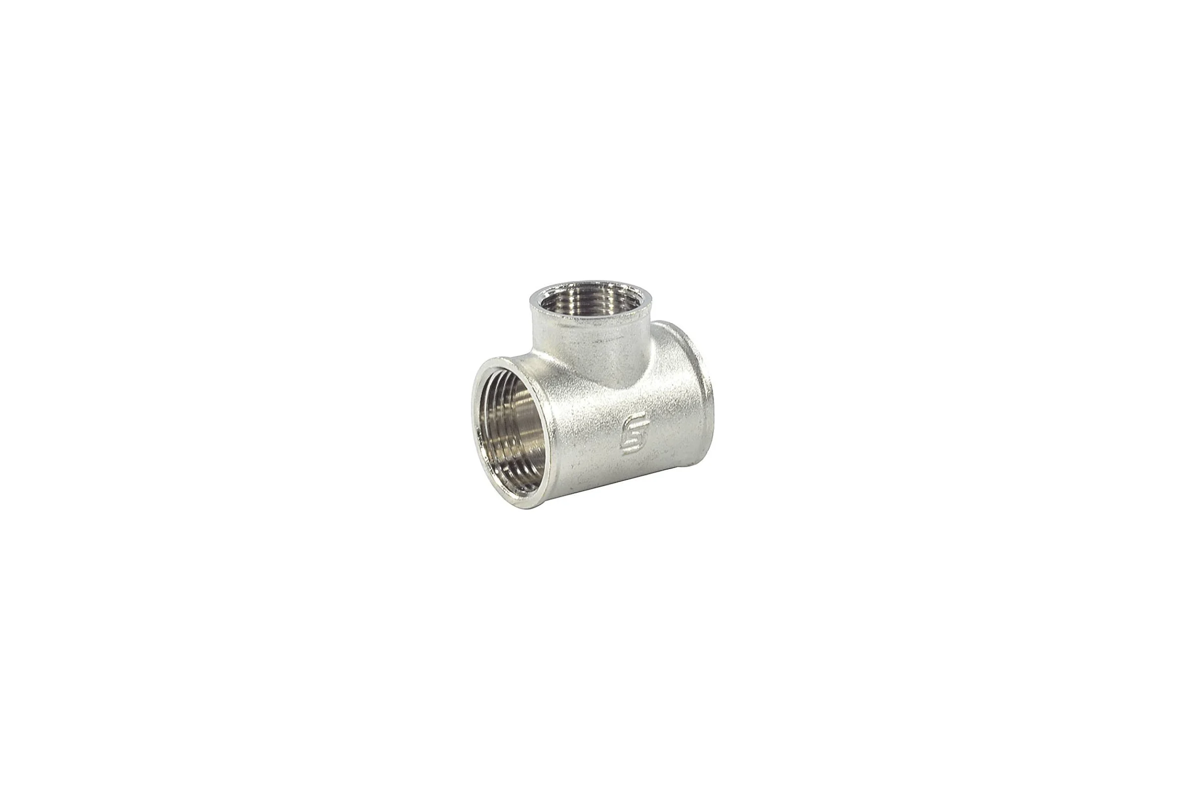 Тройник SantechSystems латунь, перех Ду25x20x25 м/м никель 128-9013