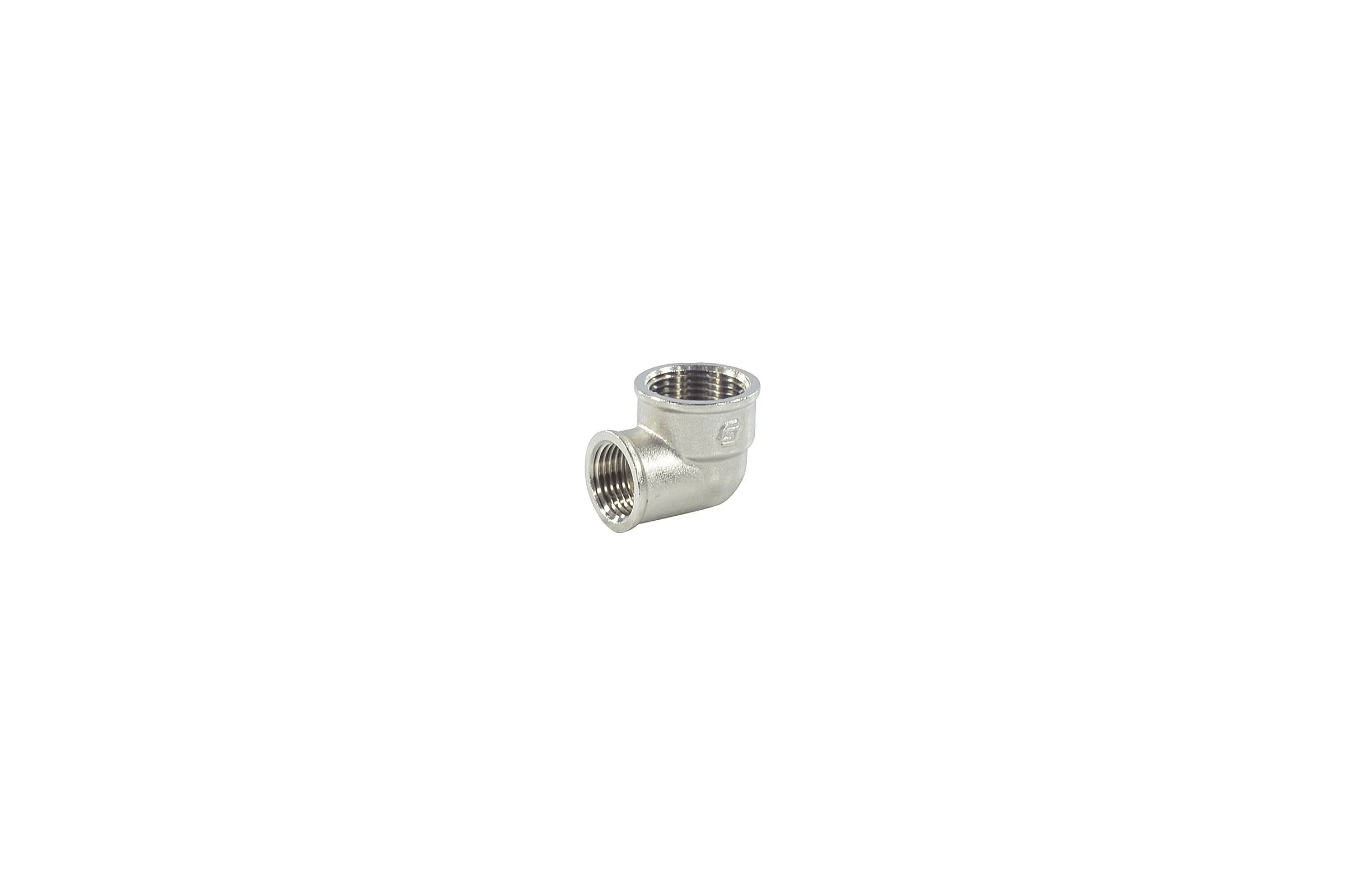 Угольник SantechSystems латунь, перех Ду20x15 м/м никель 128-9007