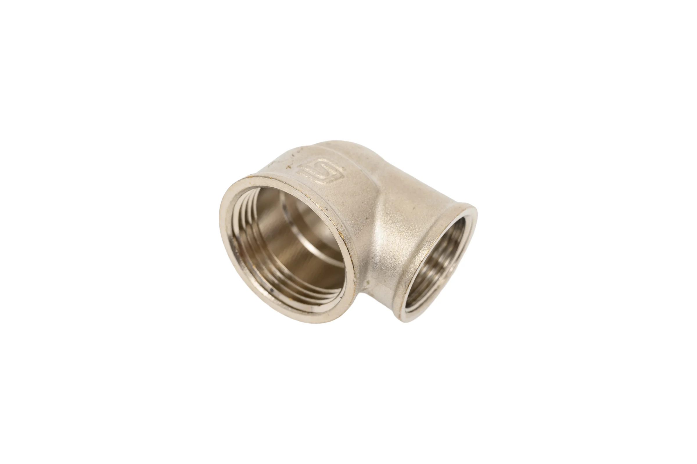Угольник SantechSystems латунь, перех Ду25x20 м/м никель 128-9009