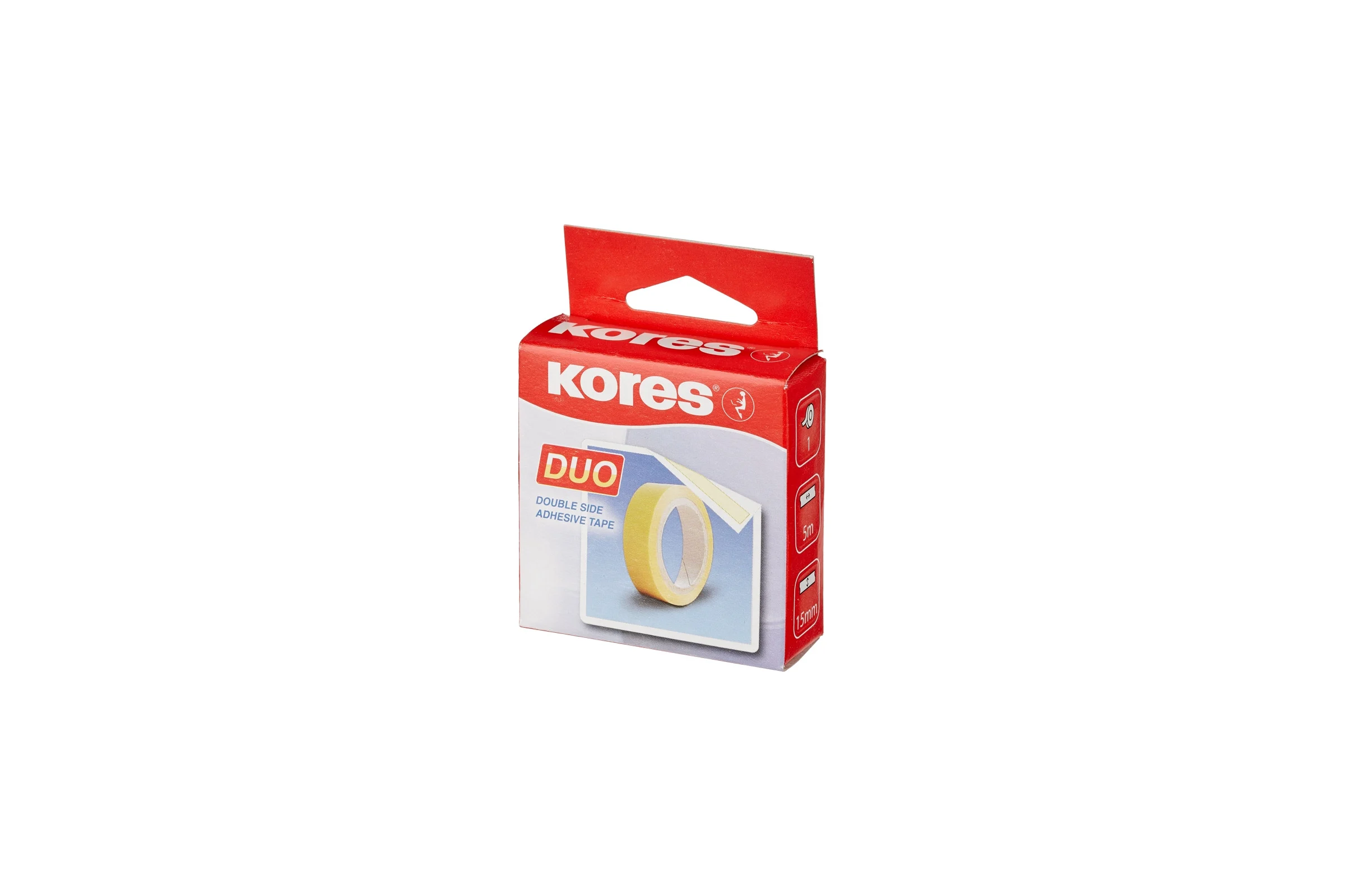 Двусторонняя канцелярская клейкая лента Kores 15х5 170371