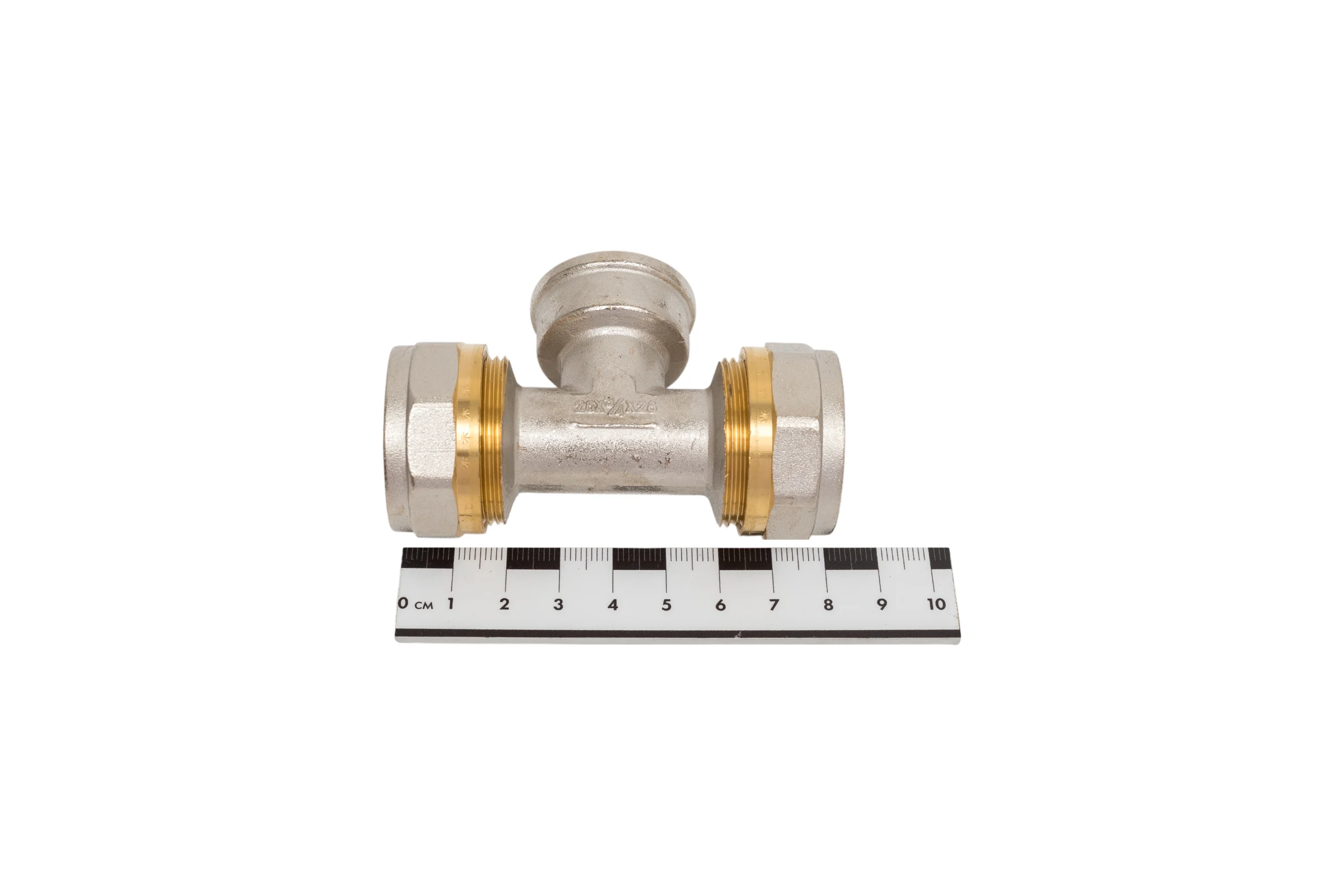 Тройник обжимной для металлопластиковых труб Millennium 26мм x 3/4" х 26мм с внутренней резьбой MTF3426