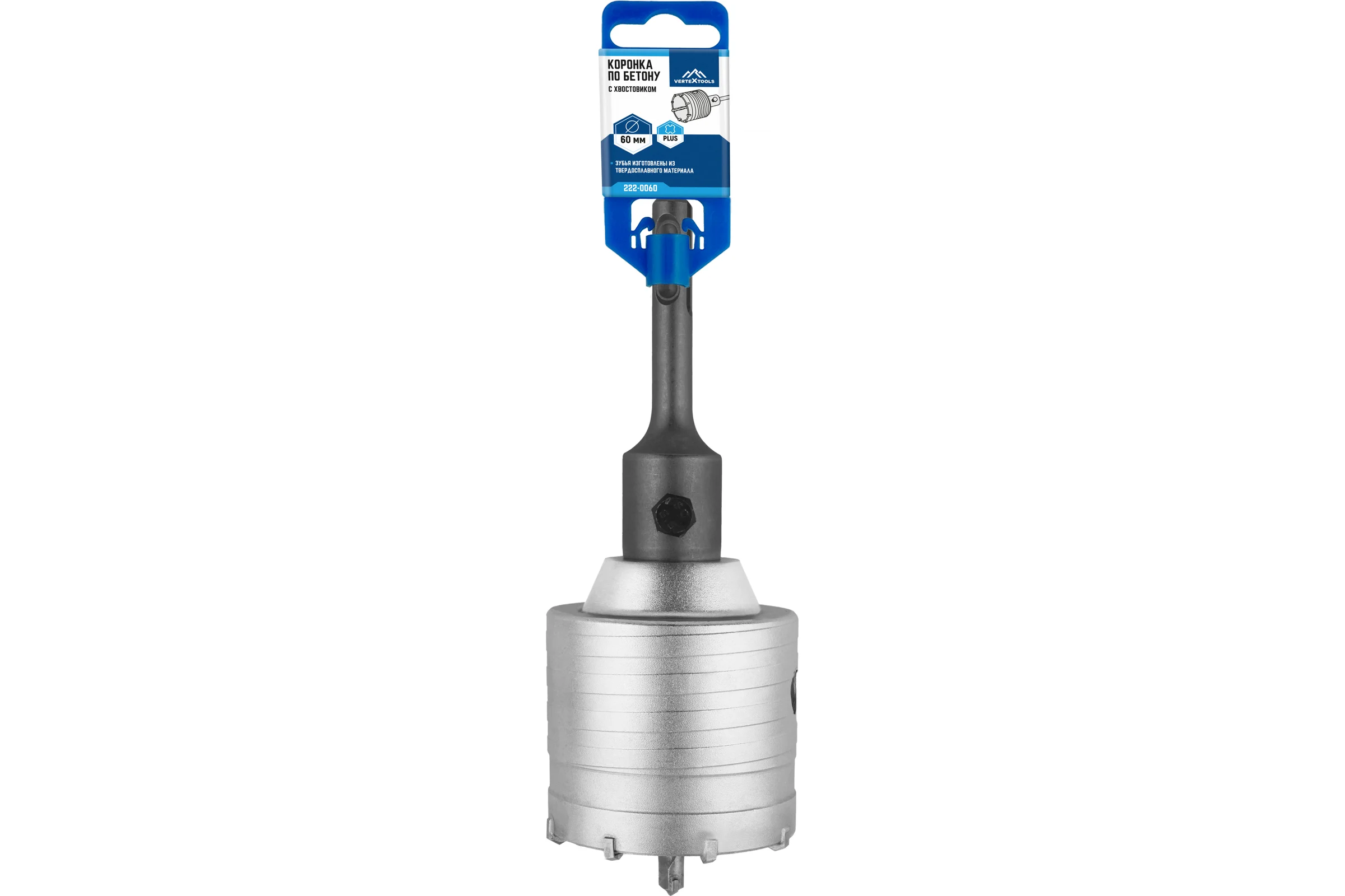 Коронка в сборе по бетону (60 мм; М22) Vertextools 222-0060