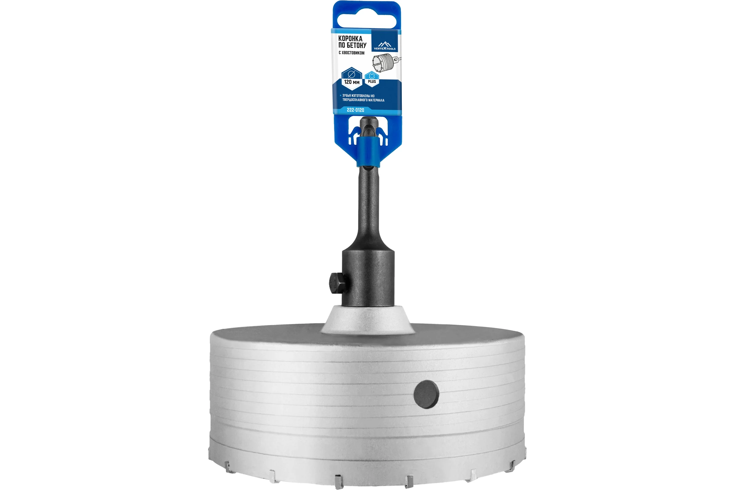 Коронка в сборе по бетону (120 мм; М22) Vertextools 222-0120