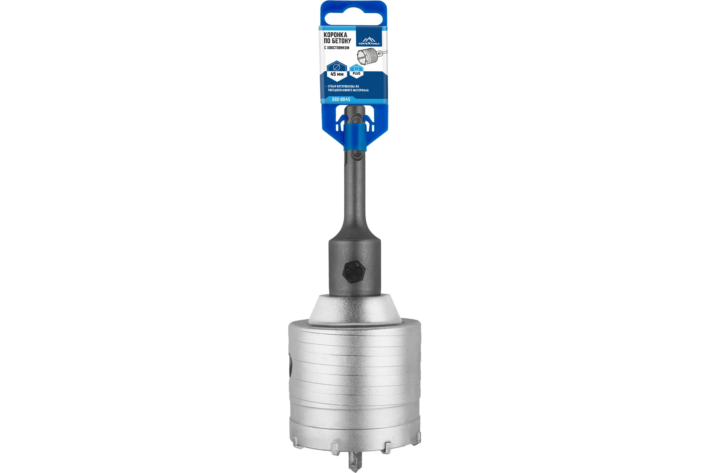 Коронка в сборе по бетону (45 мм; М22) Vertextools 222-0045