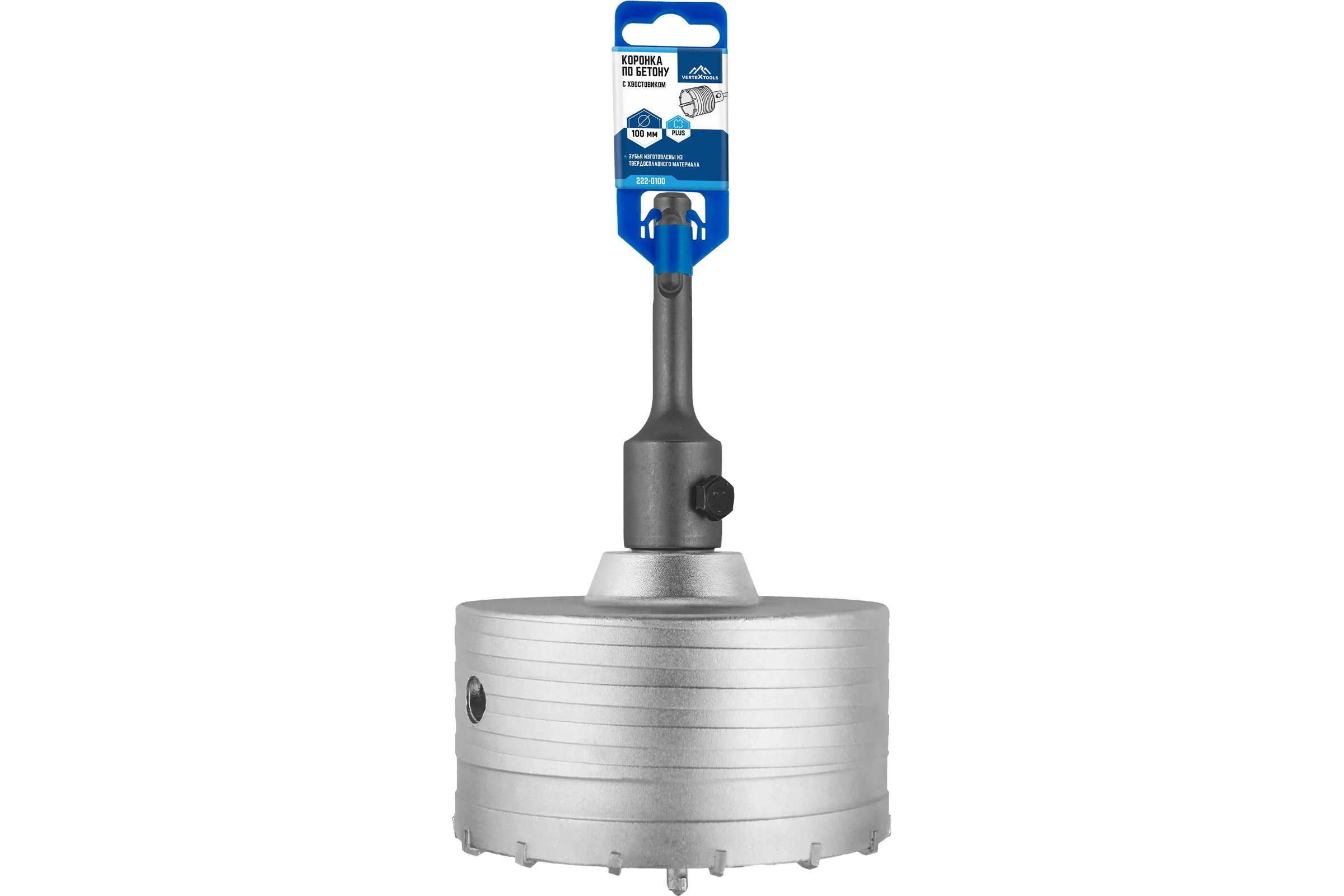 Коронка в сборе по бетону (100 мм; М22) Vertextools 222-0100