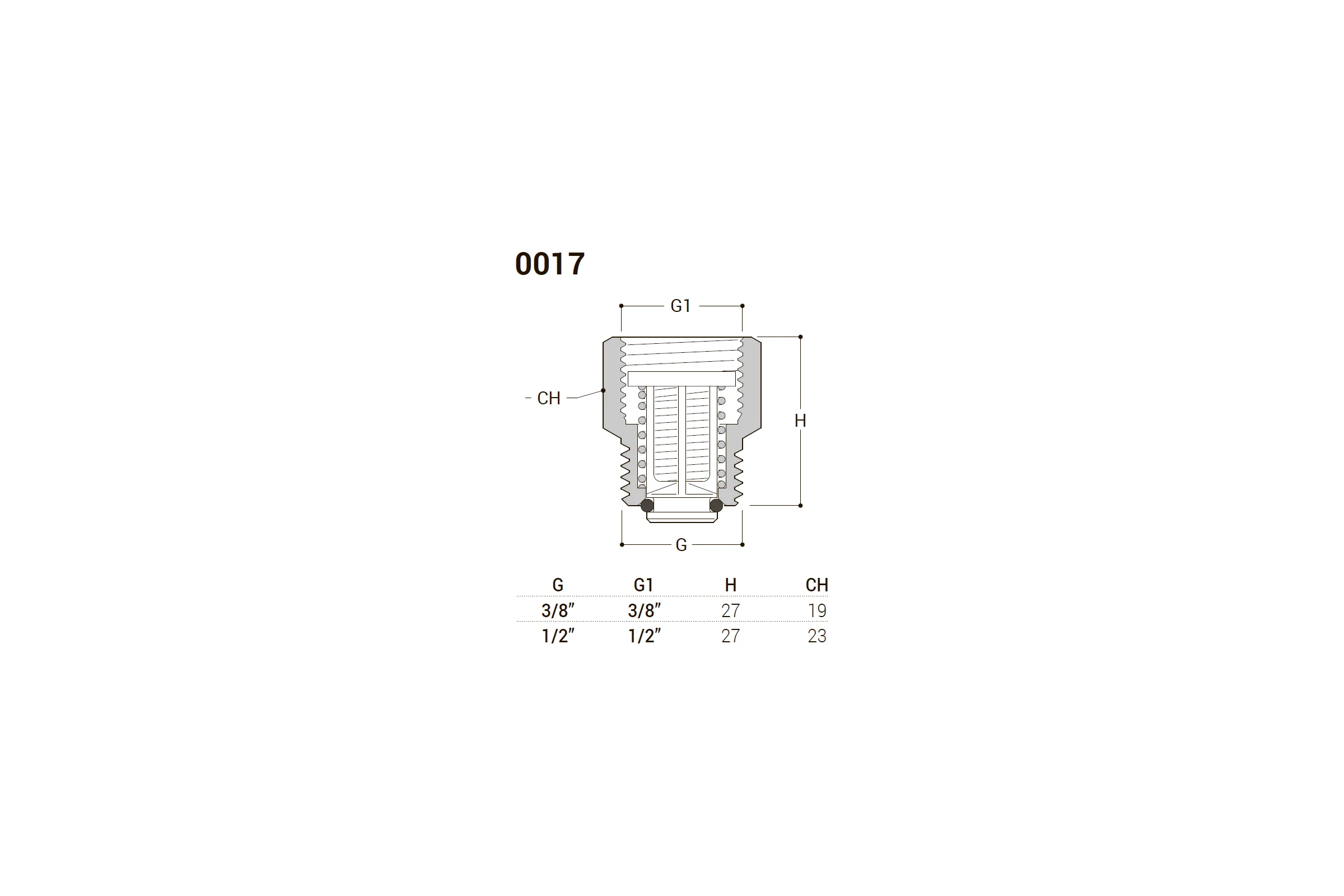 Отсекающий обратный клапан SR Rubinetterie 1/2" 0017-1500G000