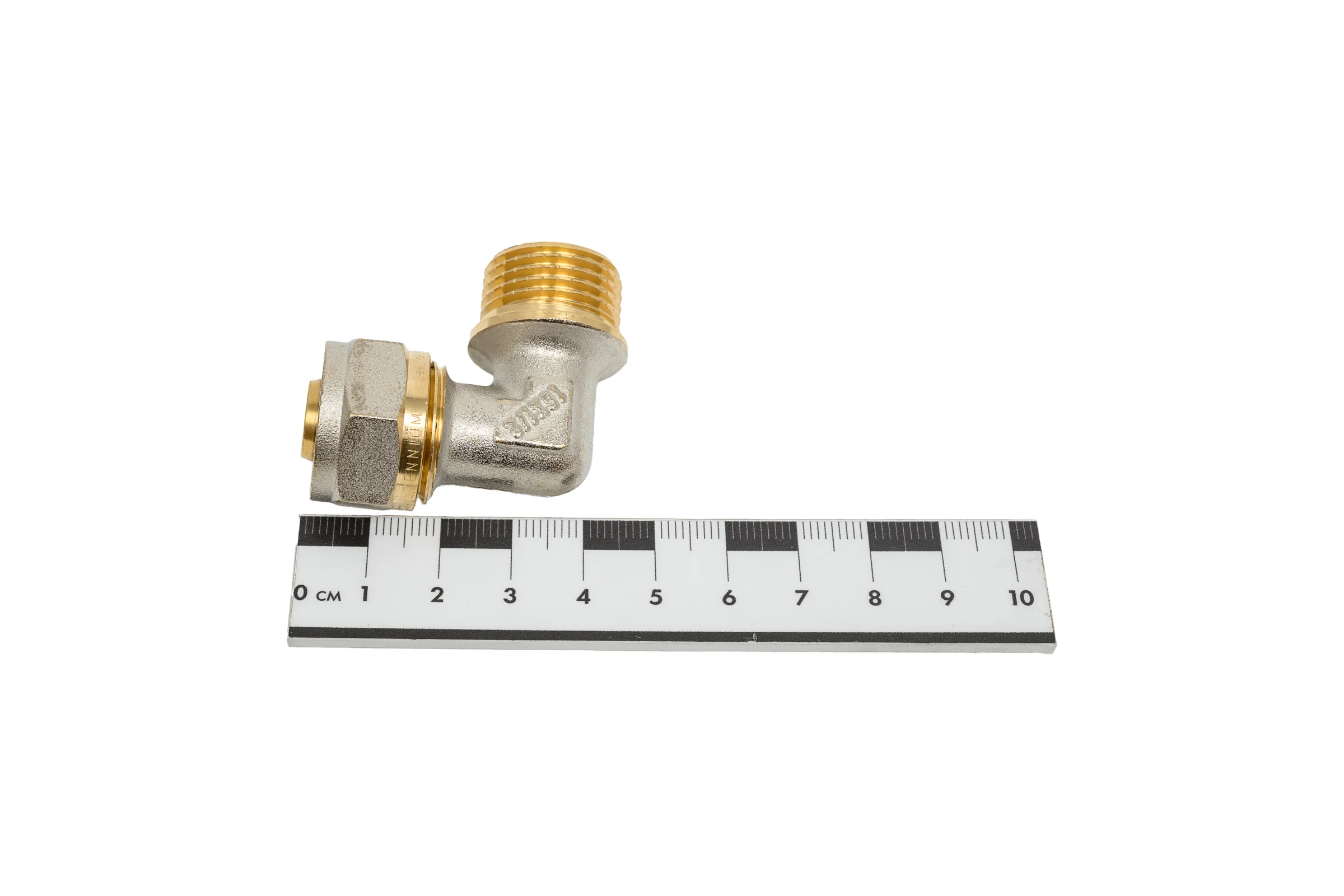 Угольник Millennium 90 обжимной для металлопластиковых труб 16x1/2" с наружной резьбой MUM1216