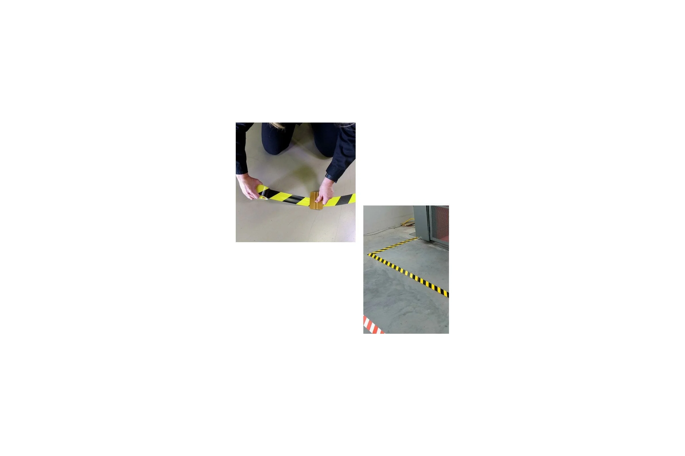 ПВХ лента ОПП для разметки Mehlhose GmbH толщина 190 мкм, цвет желто-черный 50 мм х 33 м KMLW05033