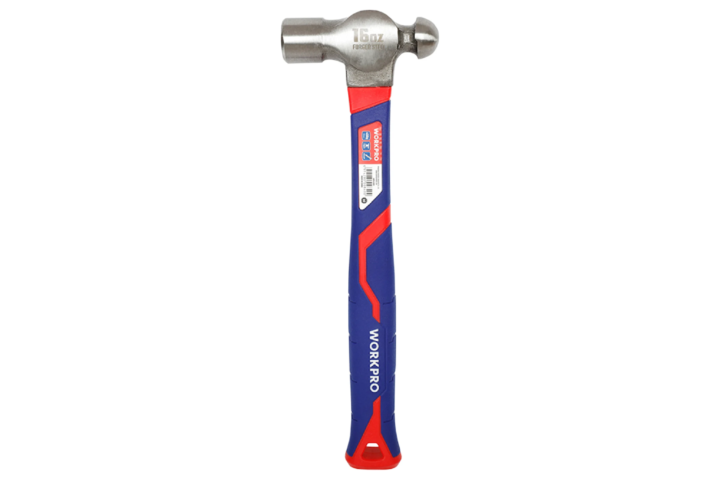 Молоток с круглым бойком с фибергласовой рукояткой WORKPRO 450 гр WP241029