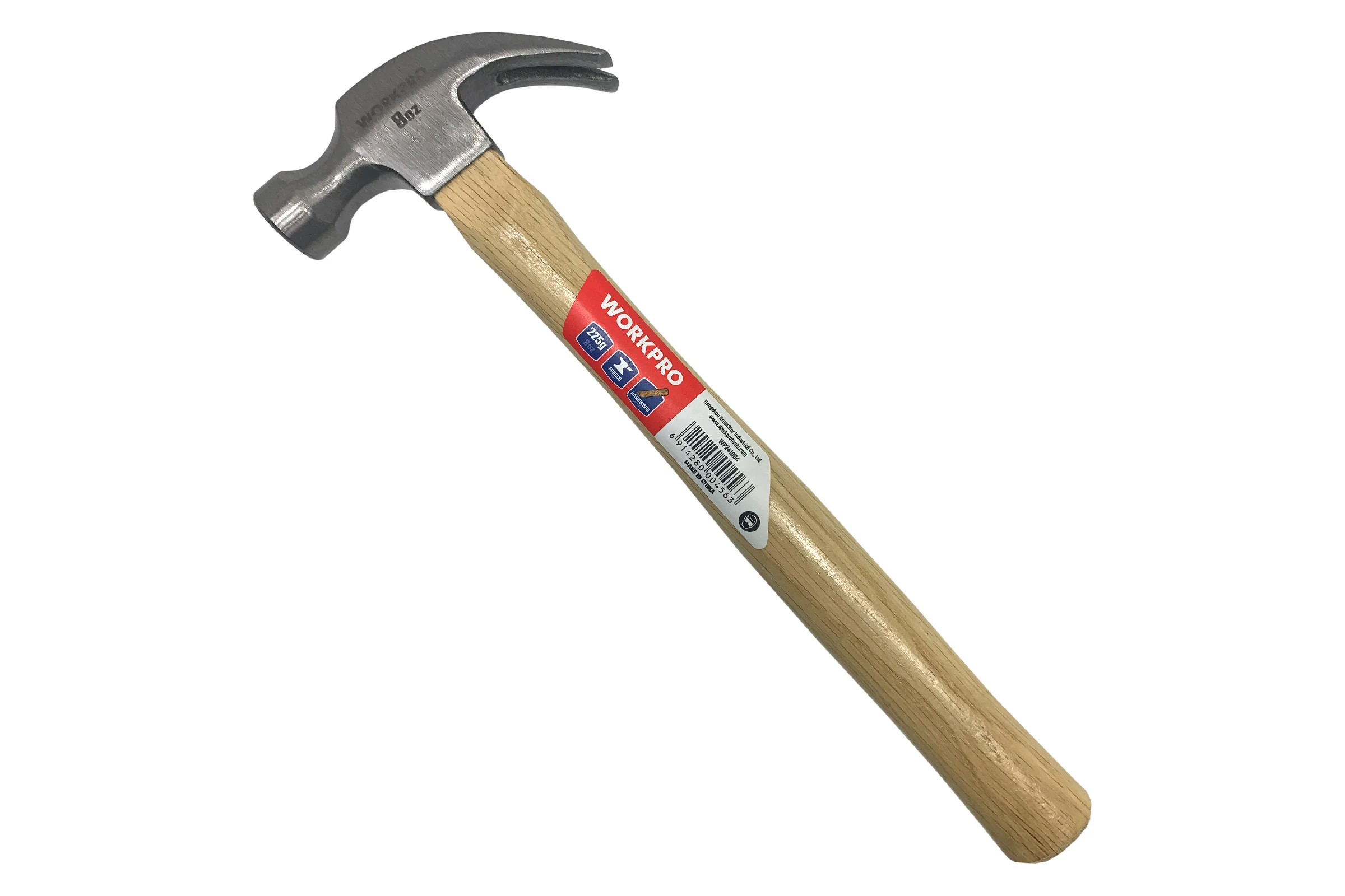 Молоток столярный с деревянной рукояткой WORKPRO 225гр WP241004