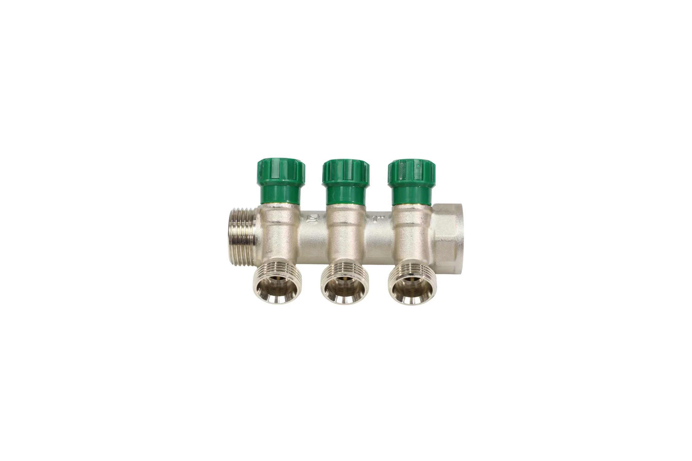 Коллектор с регулирующими клапанами SantechSystems 1", 3в 3/4" ЕК н/р, межосевое расстояние между выходами 36мм 129-9352