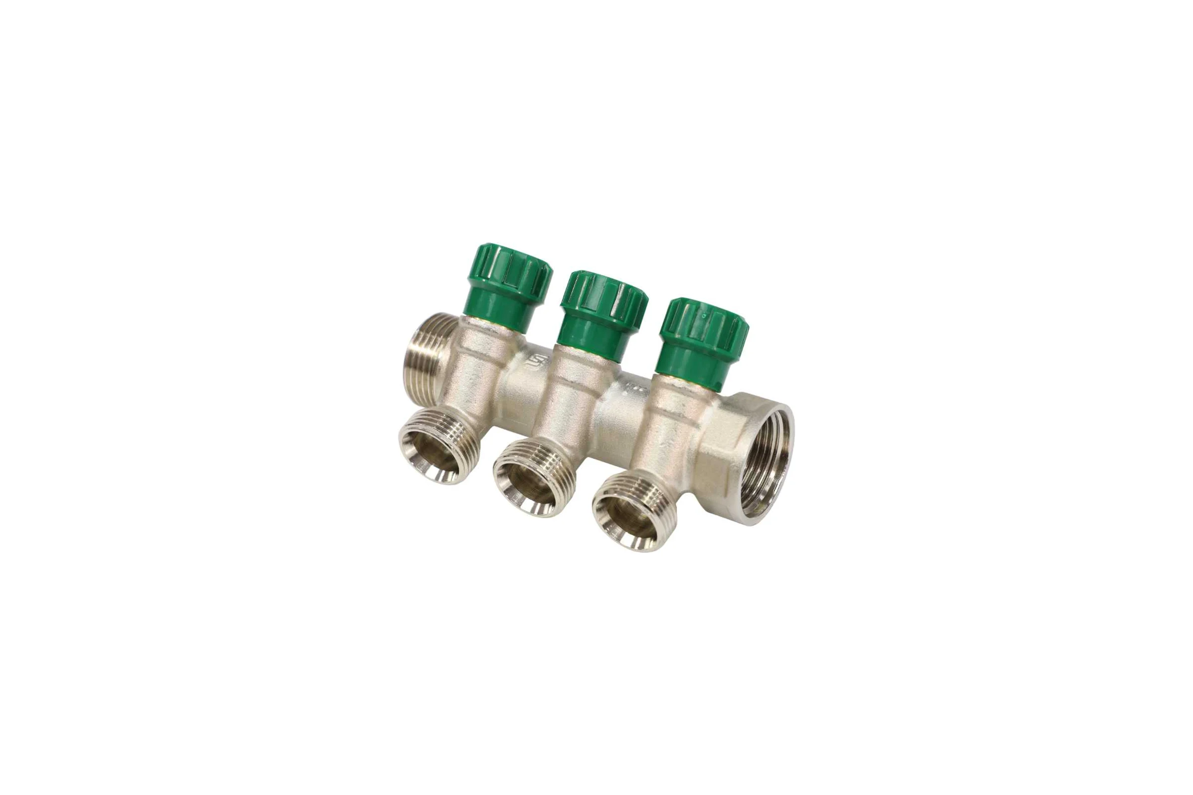 Коллектор с регулирующими клапанами SantechSystems 1", 3в 3/4" ЕК н/р, межосевое расстояние между выходами 36мм 129-9352