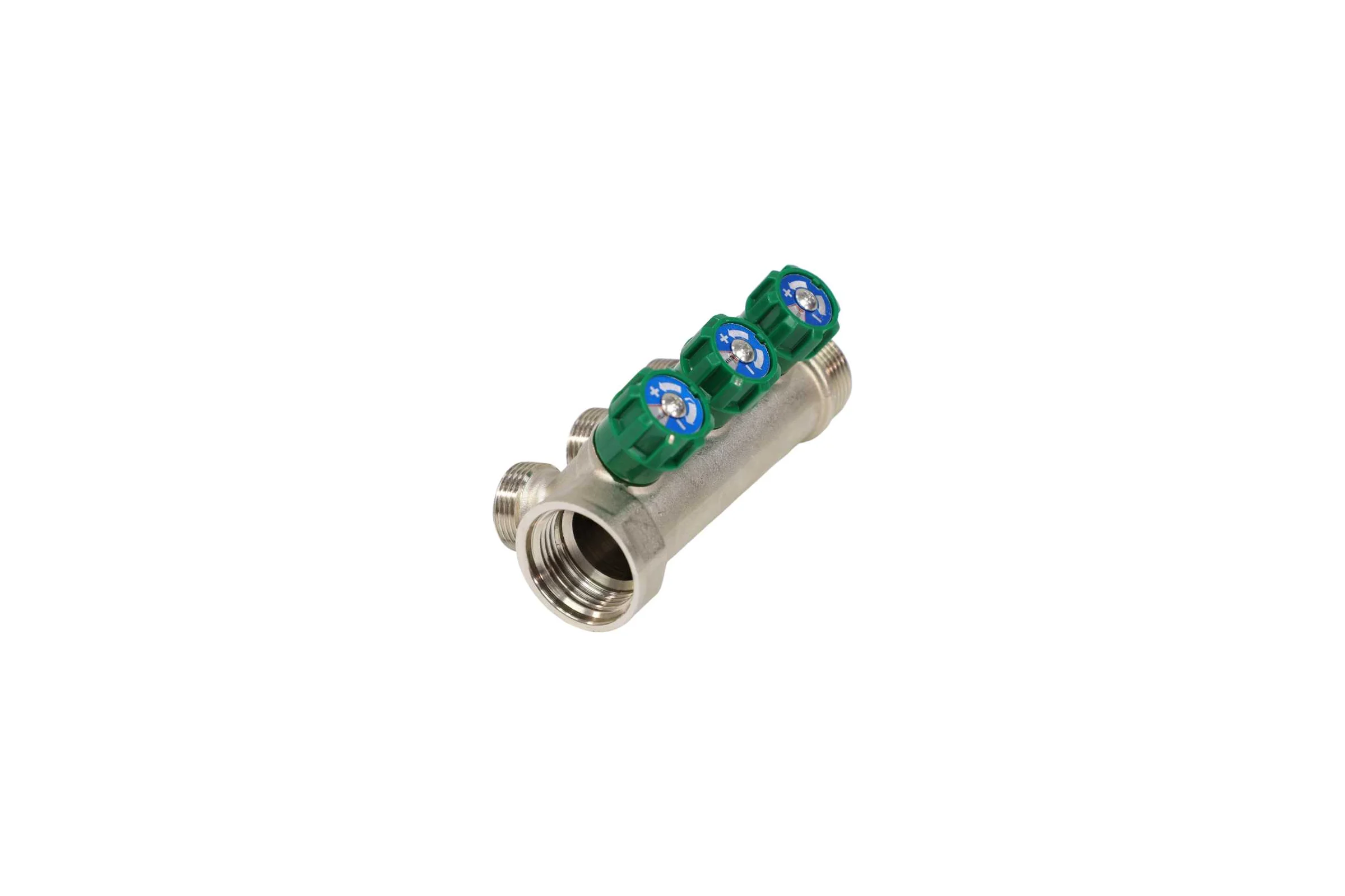 Коллектор с регулирующими клапанами SantechSystems 1", 3в 3/4" ЕК н/р, межосевое расстояние между выходами 36мм 129-9352