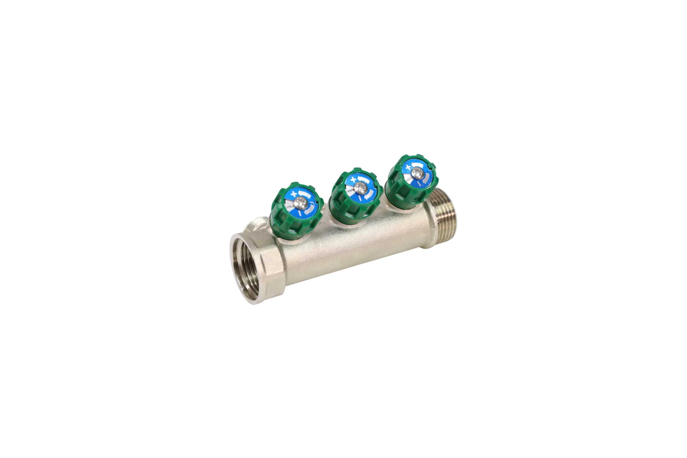 Коллектор с регулирующими клапанами SantechSystems 1", 3в 3/4" ЕК н/р, межосевое расстояние между выходами 36мм 129-9352