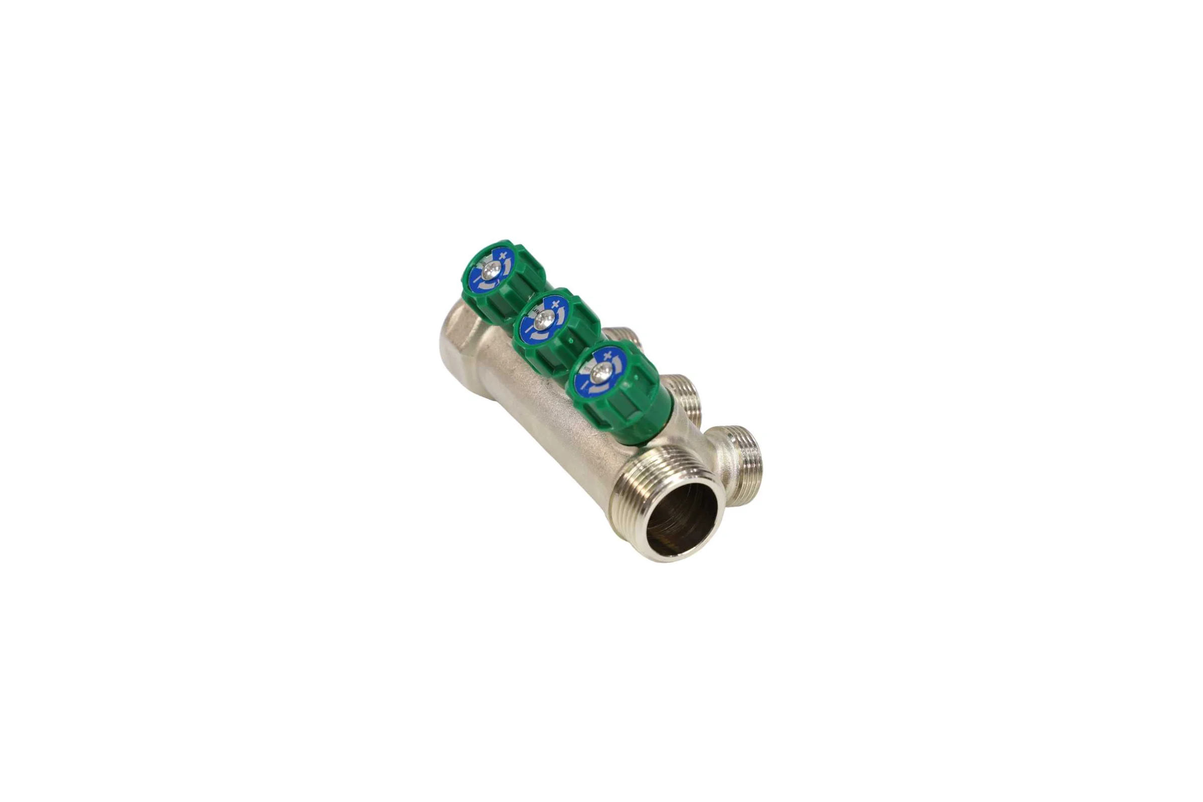 Коллектор с регулирующими клапанами SantechSystems 1", 3в 3/4" ЕК н/р, межосевое расстояние между выходами 36мм 129-9352